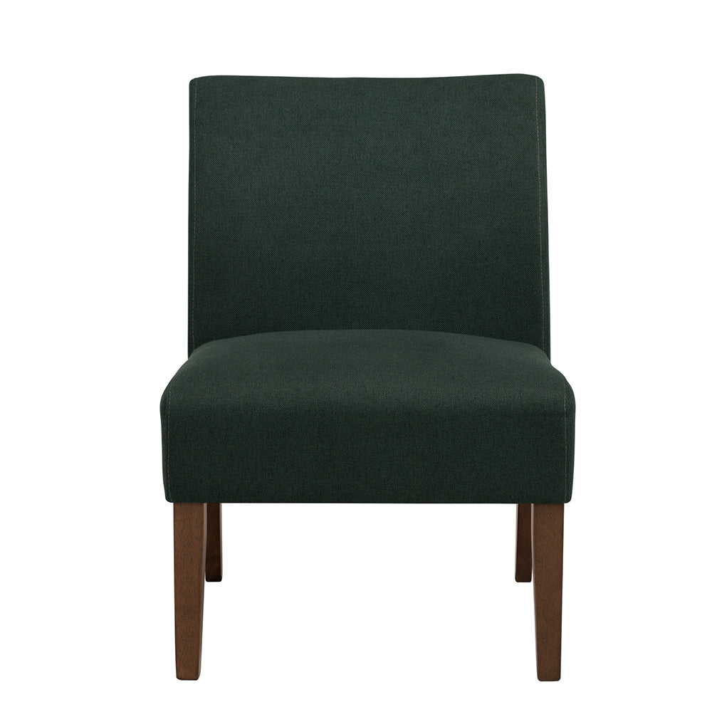 JOLLY Lounge Chair - Modern Kale & Walnut Accent Chair for Living Room, Bedroom, or Office - Comfortable Reading & Relaxation Chair