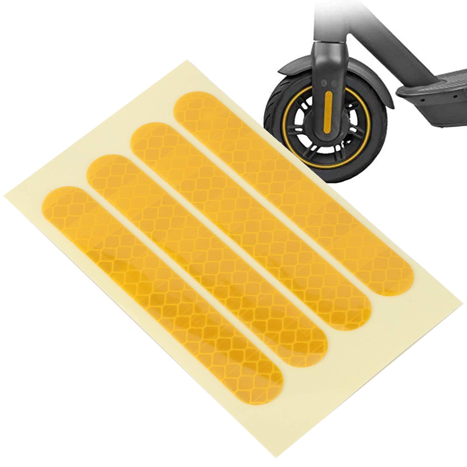 Keenso Electric Scooter Reflective Stickers - 4Pcs Rear Wheel Decals for Ninebot G30 - High Visibility Safety Stickers for Night Riding & Urban Commuting