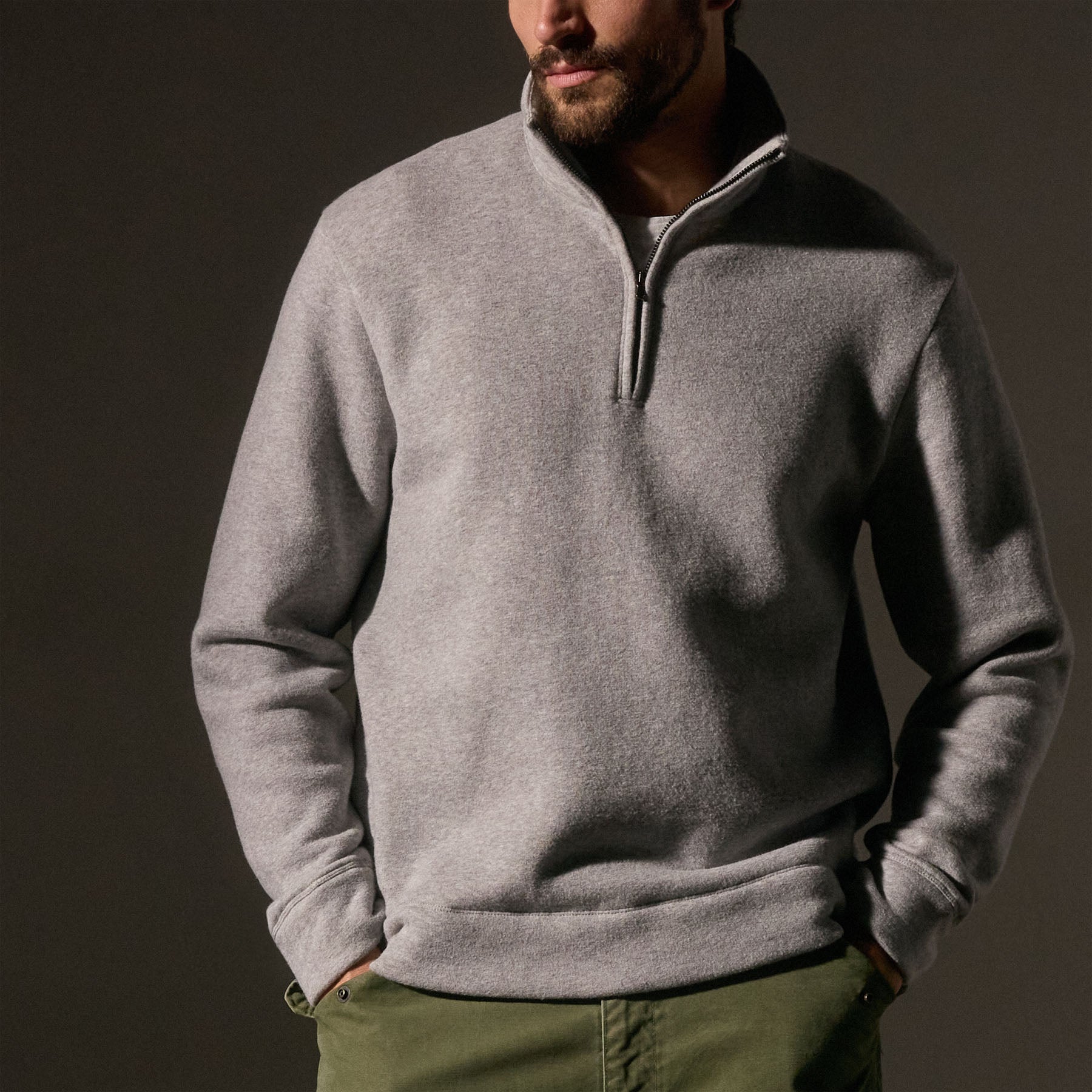 Cozy Half Zip Sweatshirt for Men & Women | Heather Grey | Lightweight & Comfortable | Perfect for Casual Wear, Workouts & Outdoor Activities