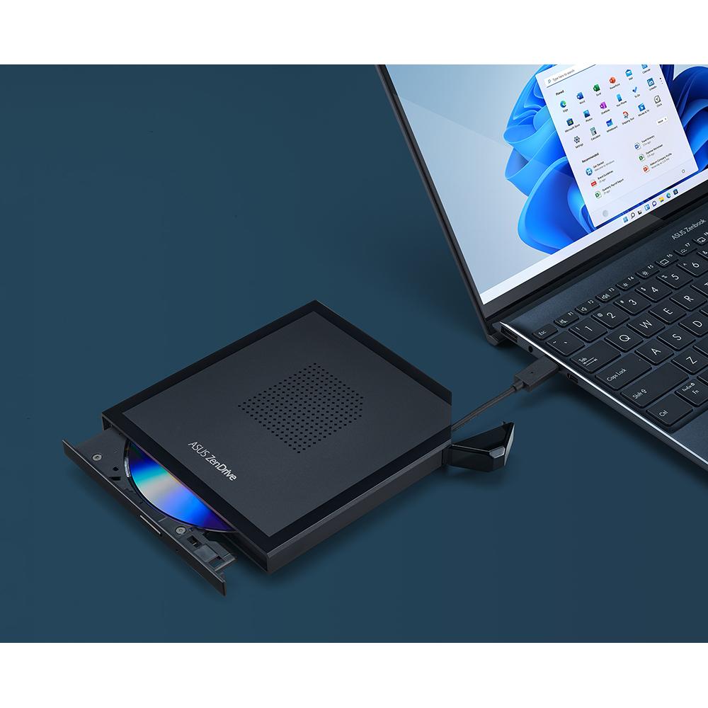 ASUS External DVD Drive SDRW-08V1M-U/BLK/G - USB 3.0, Slim Portable CD/DVD Burner for Laptop & Desktop - Perfect for Movies, Music, Data Backup & Software Installation