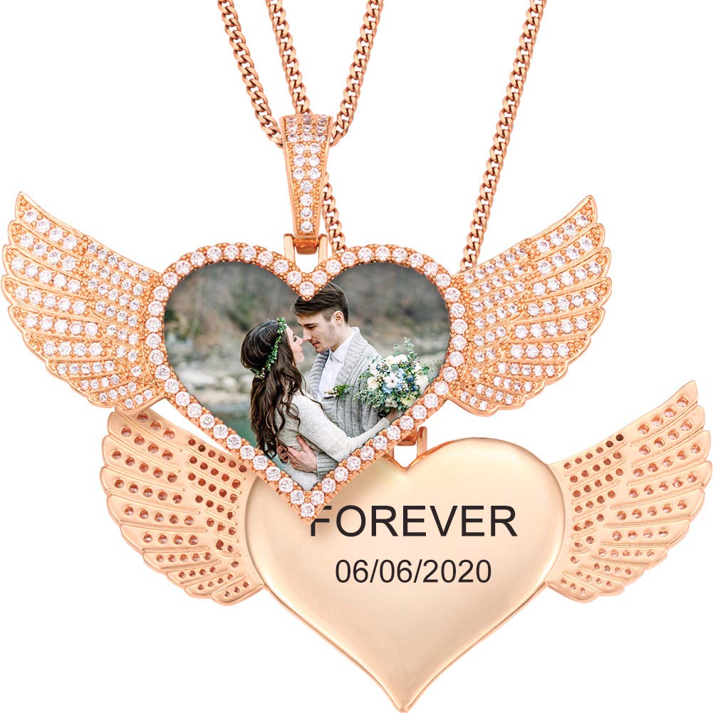Custom Photo Necklace for Men - Personalized Engraved Picture Pendant in Gold & Silver - Round Memory Medallion Jewelry for Gifts, Anniversaries & Special Occasions