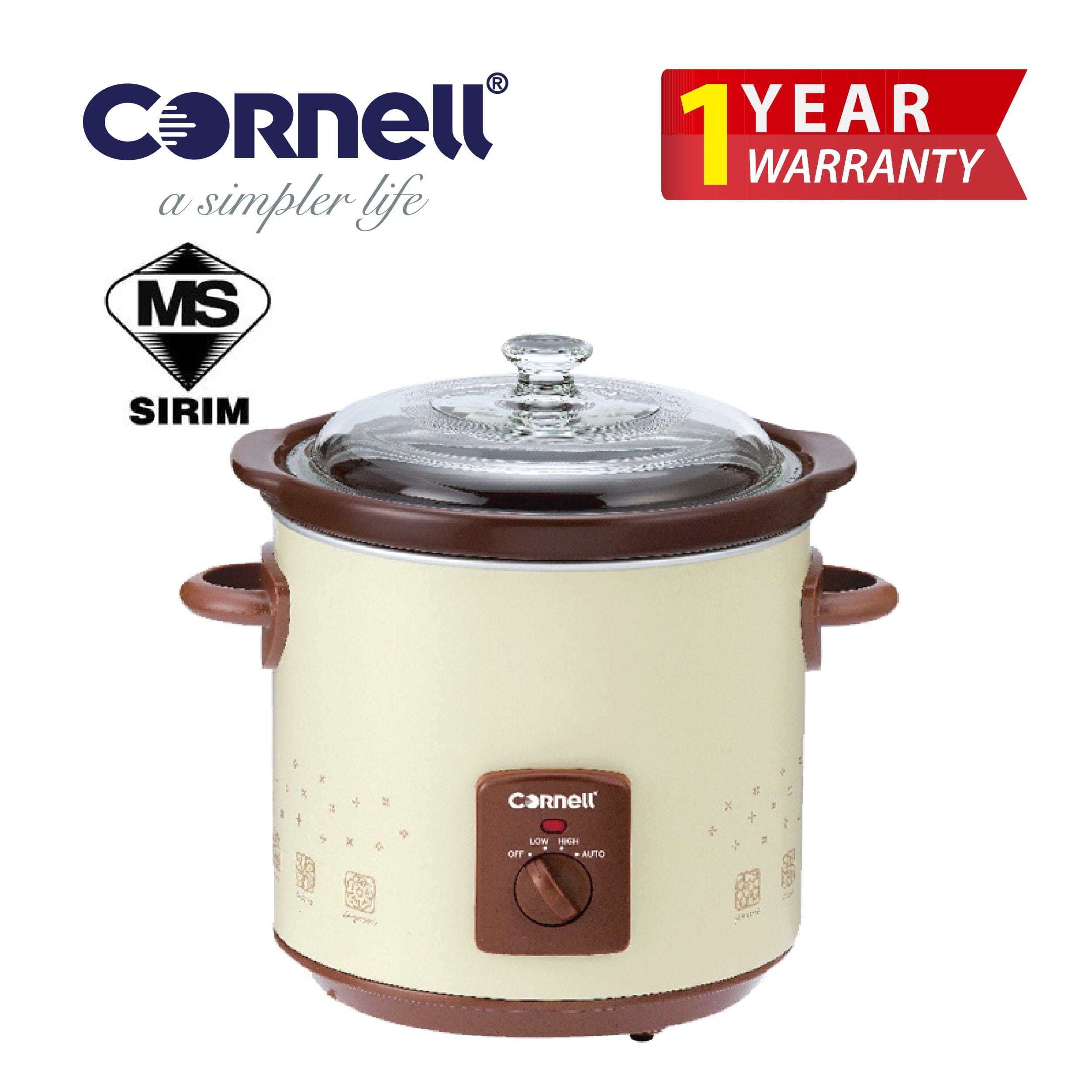 Cornell CSC D35C 3.0L Slow Cooker - Programmable Digital Crock Pot with Timer & Auto Keep Warm - Perfect for Soups, Stews & Family Dinners