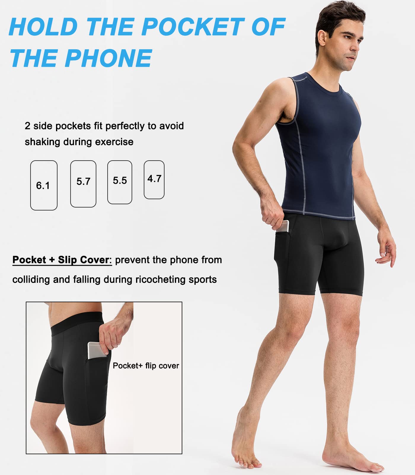 SPVISE 1 or 3 Pack Men's Compression Shorts with Pocket - Breathable Spandex Workout Underwear for Gym, Running, Basketball & Sports - Perfect for Training, Cycling & Active Lifestyle