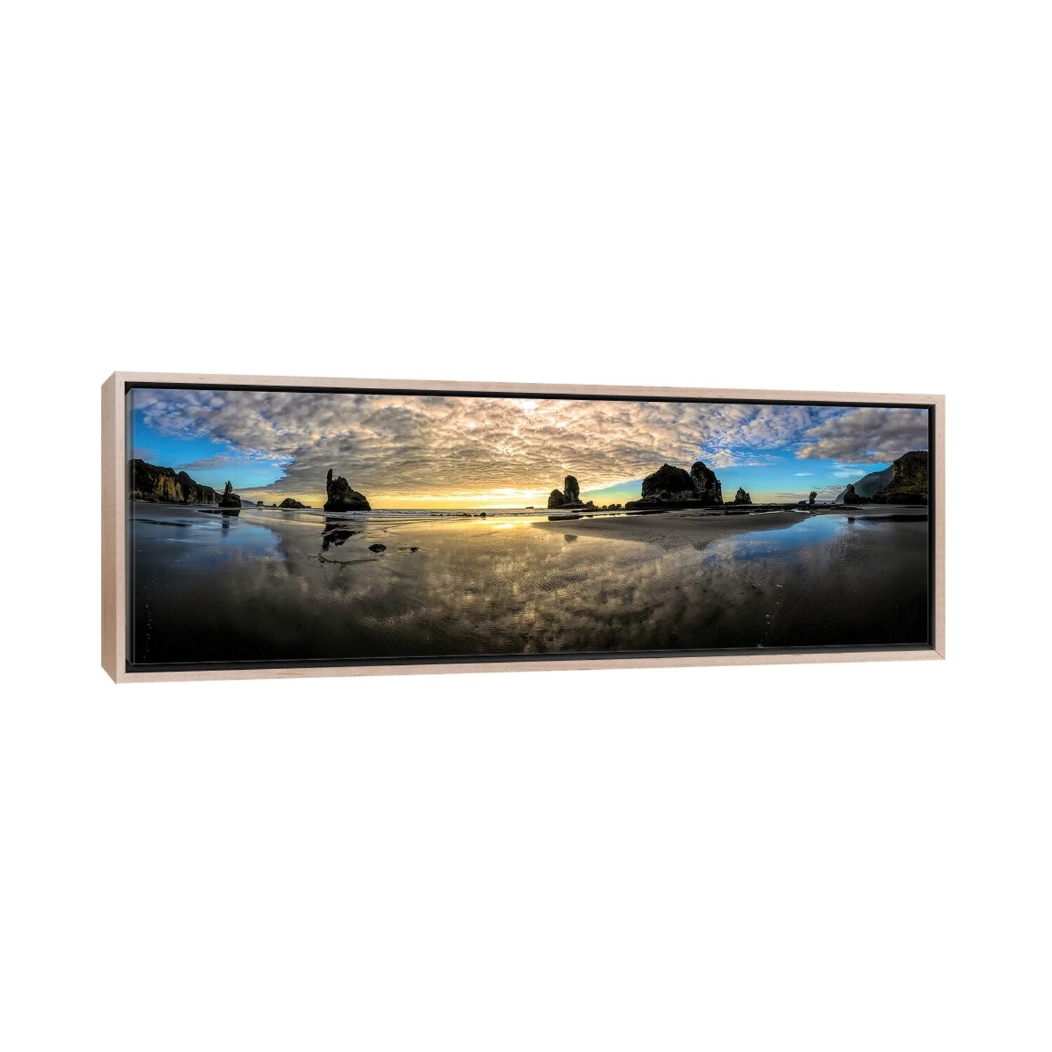 Before Sunset at Motukiekie Beach West Coast New Zealand - Framed Landscape Wall Art by OLena Art | Perfect for Living Room, Bedroom & Office Decor