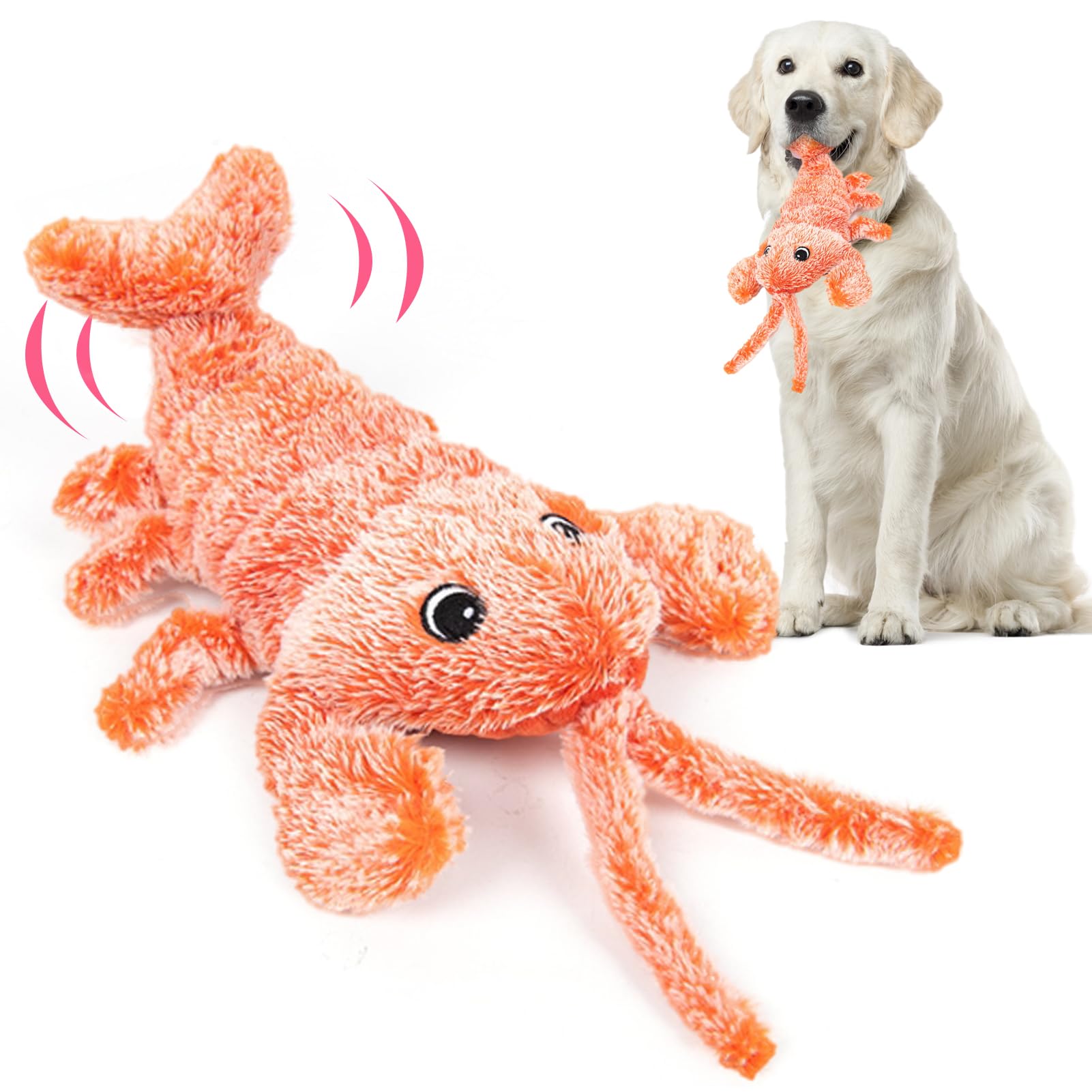 BABORUI Interactive Dog Toys - Rechargeable Wiggly Lobster Chew Toy for Small, Medium & Large Dogs | Puppy Entertainment & Boredom Relief | Indoor Play, Training Reward & Anxiety Relief