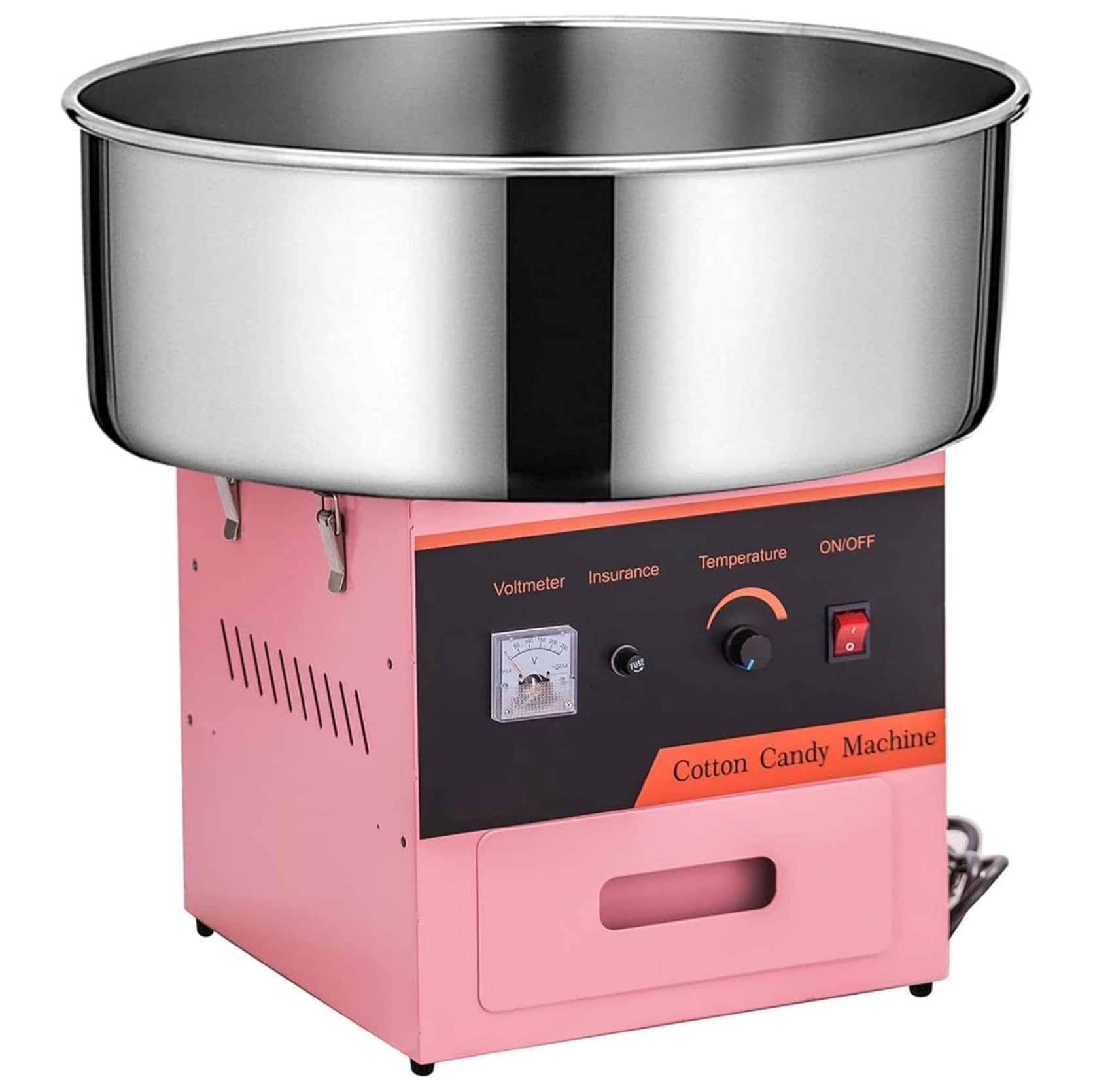 Commercial Cotton Candy Machine 1000W - Electric Pink Candy Floss Maker with Stainless Steel Bowl & Sugar Scoop - Perfect for Birthday Parties, Carnival Events, and Home Entertainment