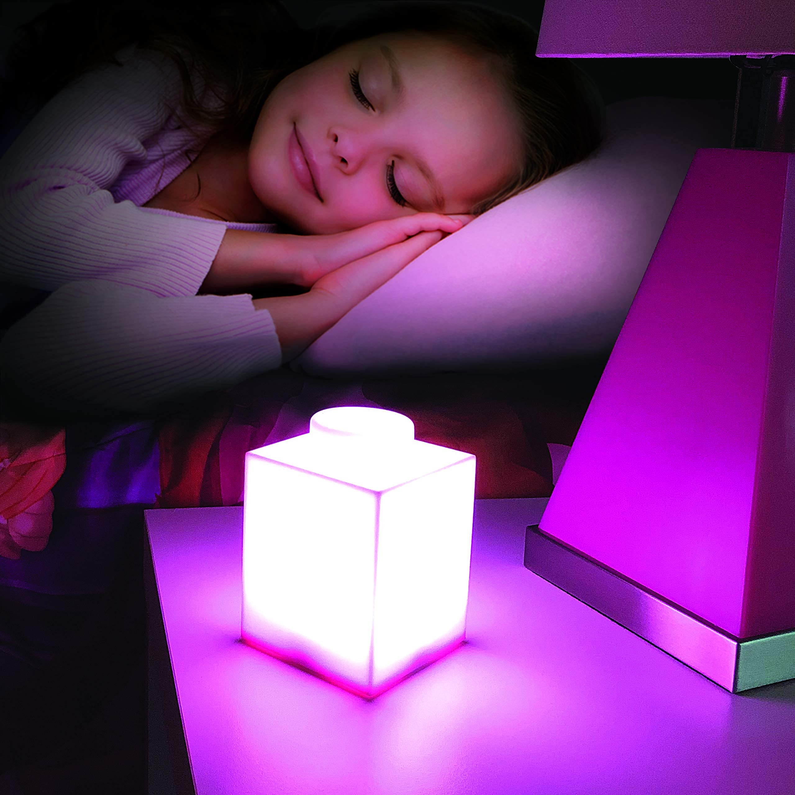 LEGO Classic 1x1 Pink Silicone Night Light - 3