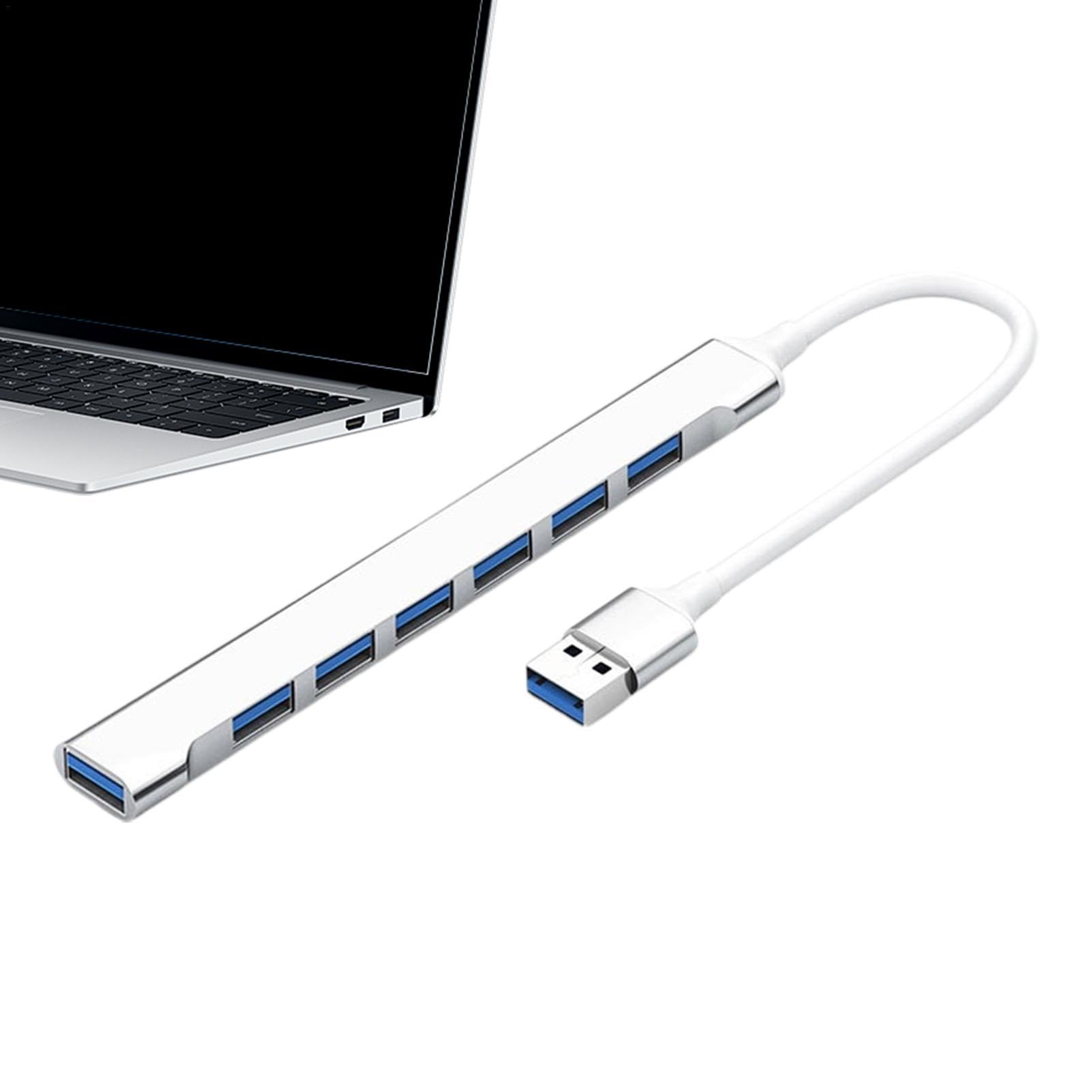 High Speed USB Hub Splitter - Ultra Slim Multiport Dongle Extender for Laptop Docking Station, PC, Flash Drive - Perfect for Home Office, Gaming, and Travel