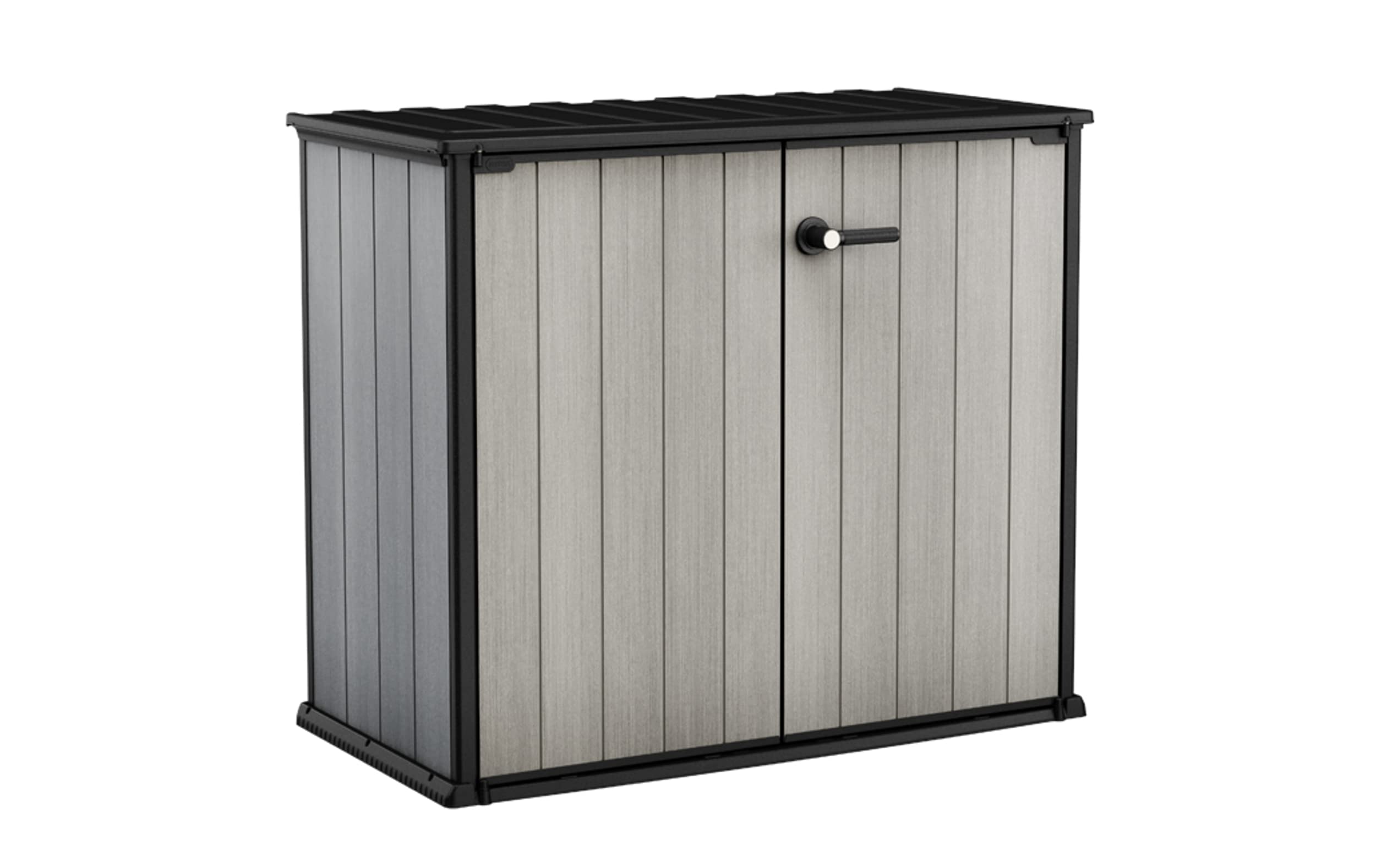 Keter 4.6x4 ft Resin Outdoor Storage Shed - Weatherproof Garden Shed with Paintable & Drillable Walls - Perfect for Yard Tools, Pool Toys, Patio Furniture Storage (Grey) - Ideal for Backyard, Garage & Poolside Organization