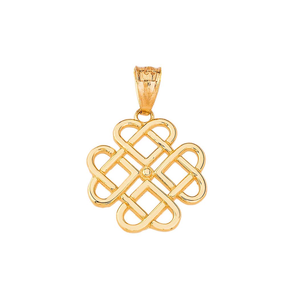 14K Yellow Gold Celtic Knot Heart Infinity Pendant - Certified Endless Love Charm Jewelry for Women, Perfect for Anniversaries, Valentine's Day & Romantic Gifts