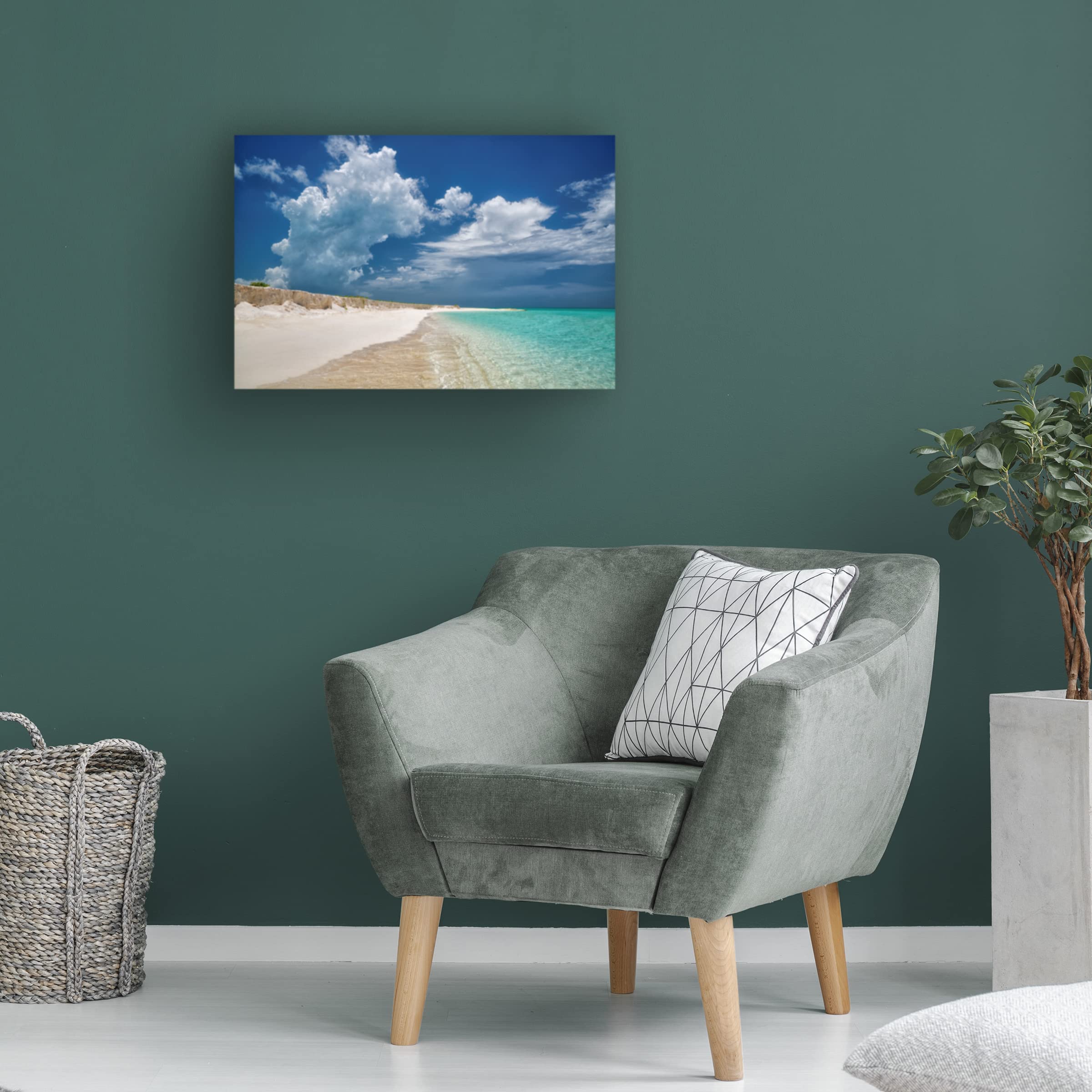 Trademark Fine Art 'White Chalk Cliffs' Canvas Wall Art by Dennis Frates - Stunning Coastal Landscape Painting for Living Room, Bedroom & Office Decor