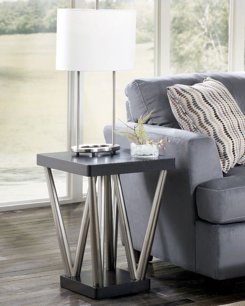 Ashley Furniture Dark Brown Square End Table - Modern Living Room Side Table for Small Spaces, Sofa & Bedroom Decor