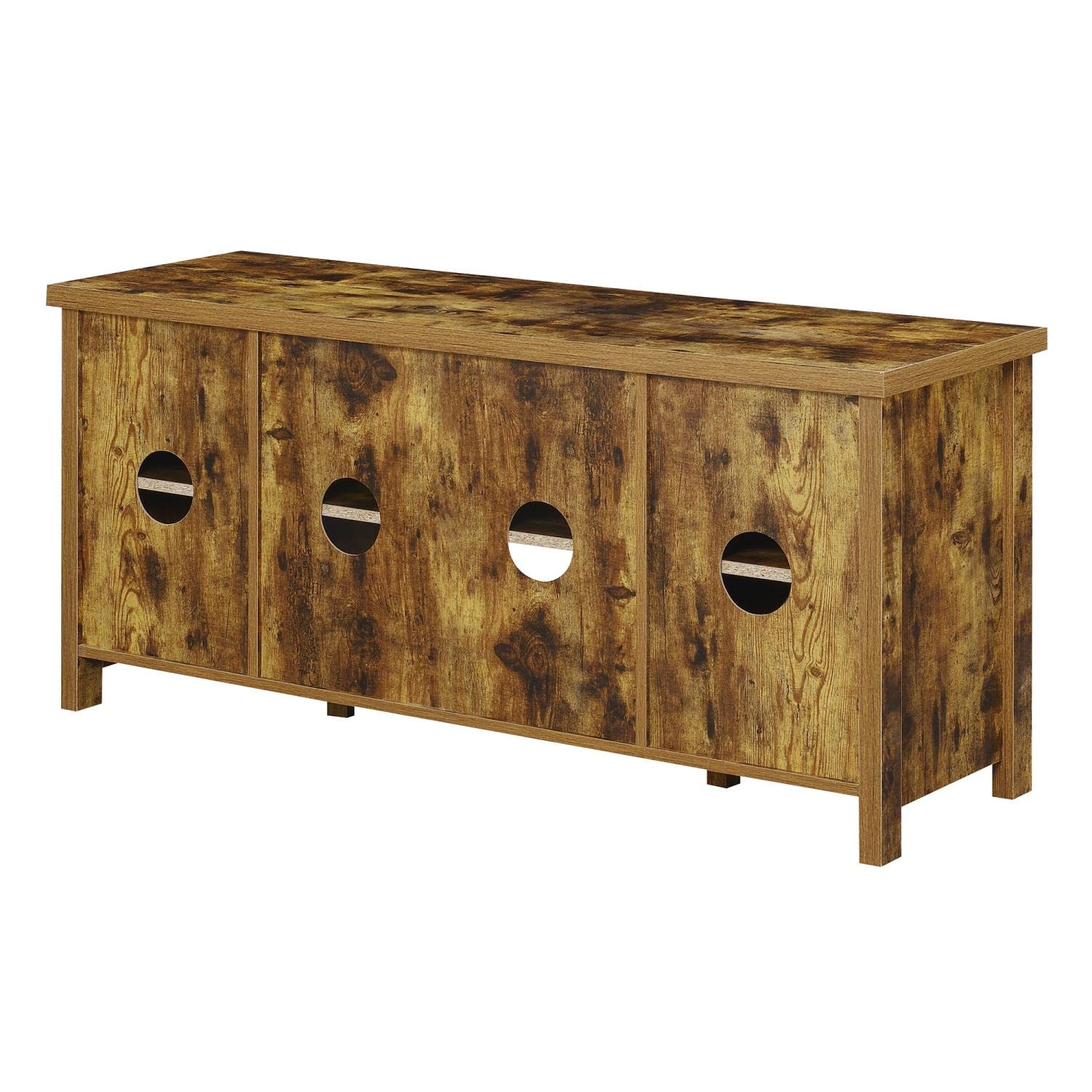 Blake Barn Door TV Stand with Shelves & Sliding Cabinets for 60 Inch TVs - Rustic Barnwood Entertainment Center for Living Room, Bedroom, Home Theater