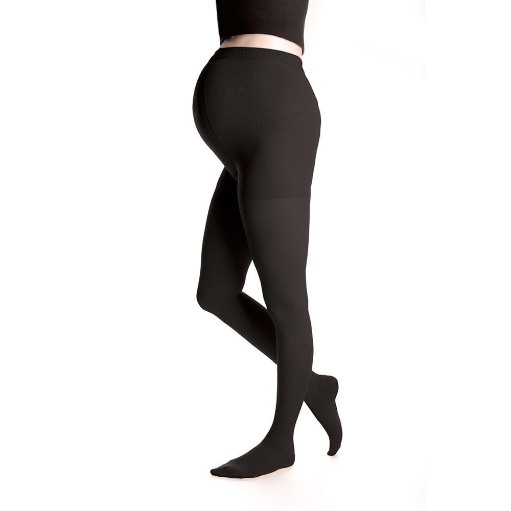 Duomed Advantage Soft Opaque 30-40 mmHg Maternity Compression Pantyhose - Closed Toe, Black, XXL Petite - Perfect for Pregnancy Support & Leg Comfort During Work or Travel