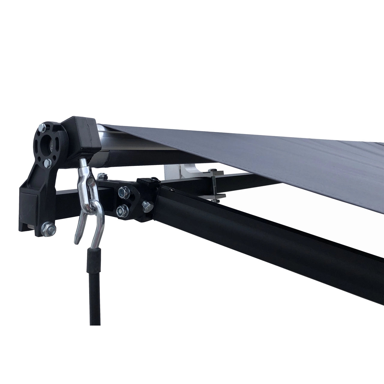 Aleko 10 x 8 Feet Motorized Retractable Patio Awning - Black Frame with Gray Fabric for Outdoor Shade & Sun Protection - Perfect for Backyard, Deck, and Poolside Relaxation