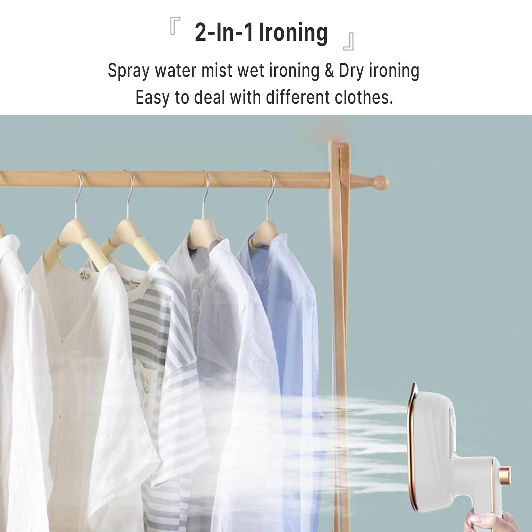 T TOVIA Portable Handheld Travel Steamer for Clothes - Mini Garment Steamer for Shirts, Hats, Caps, Pillows & Crafts | Compact & Lightweight | Perfect for Travel, Dorm & Home Use (White)