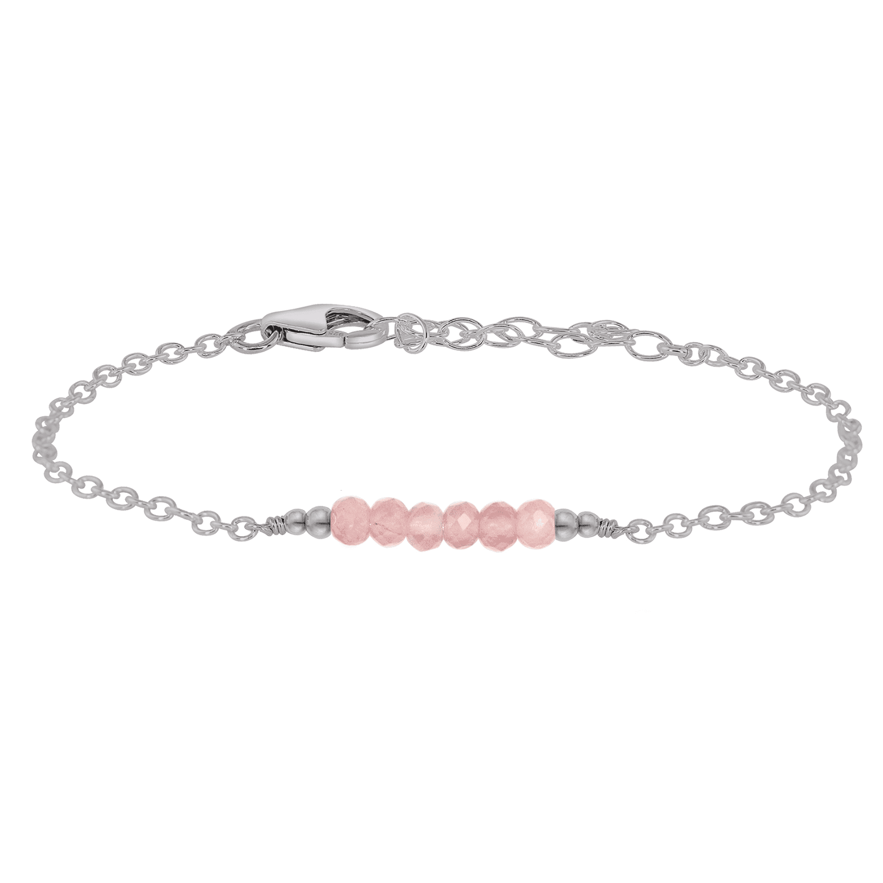 Sparkling Pink Rose Quartz Gemstone Faceted Bead Bar Bracelet for Women - Healing Crystal Jewelry for Love, Positivity & Stress Relief - Perfect for Meditation, Yoga & Spiritual Gifts