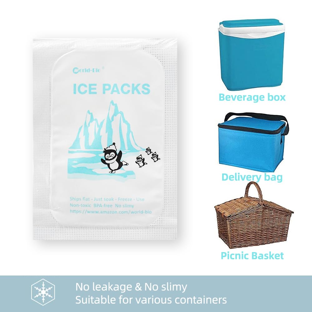 Reusable Dry Ice Packs for Shipping - 48 Pack Bulk Frozen Food Cooler Ice Sheets | Long Lasting Cold Packs for Food & Drinks | Perfect for Meal Prep, Camping & Grocery Delivery