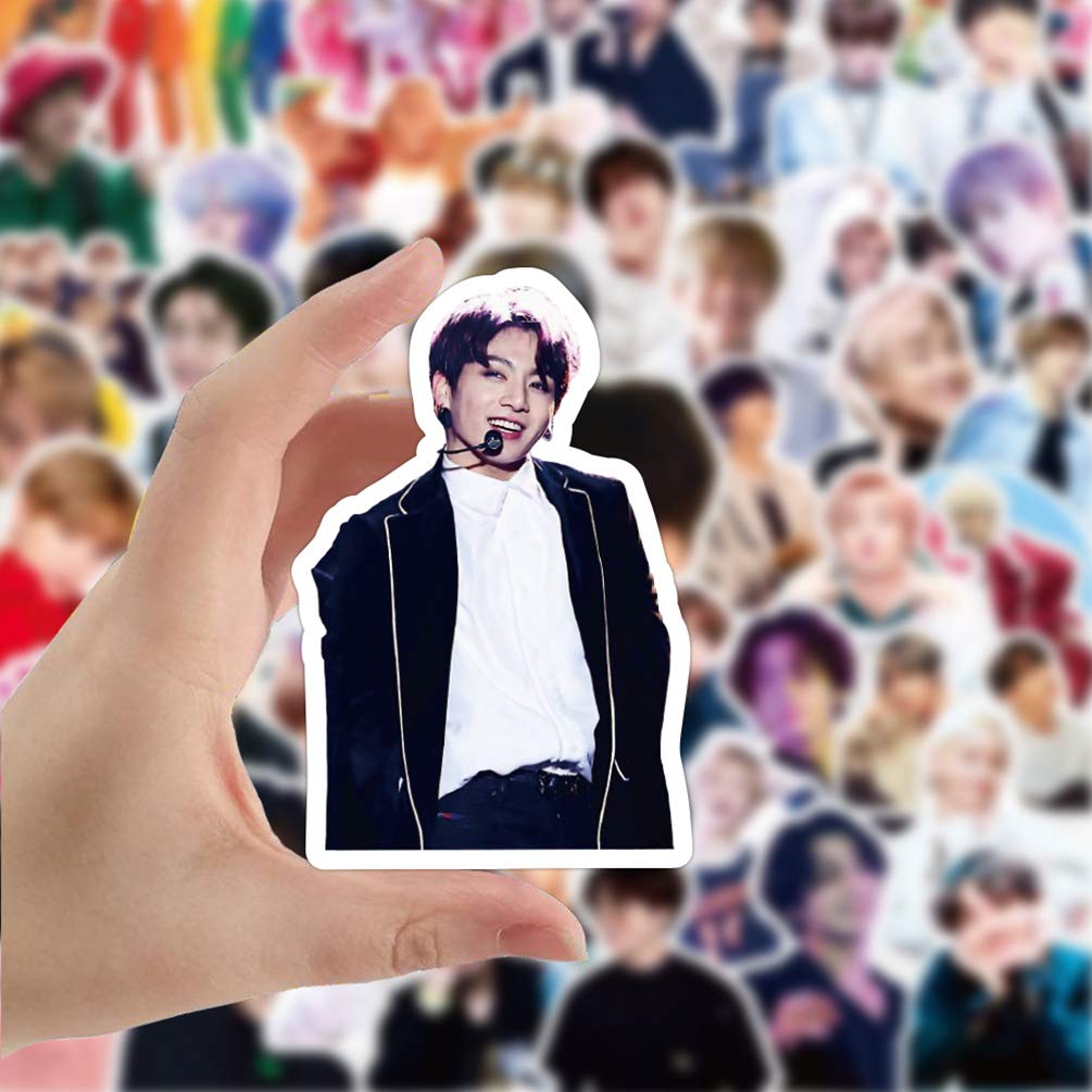 BTS Cute Kpop Stickers - 50pcs Waterproof Decals for Laptop, Water Bottle, Phone, Notebook, Scrapbook, Car & Guitar - Perfect for Teens Room Decor, School Supplies & Kpop Fan Gifts