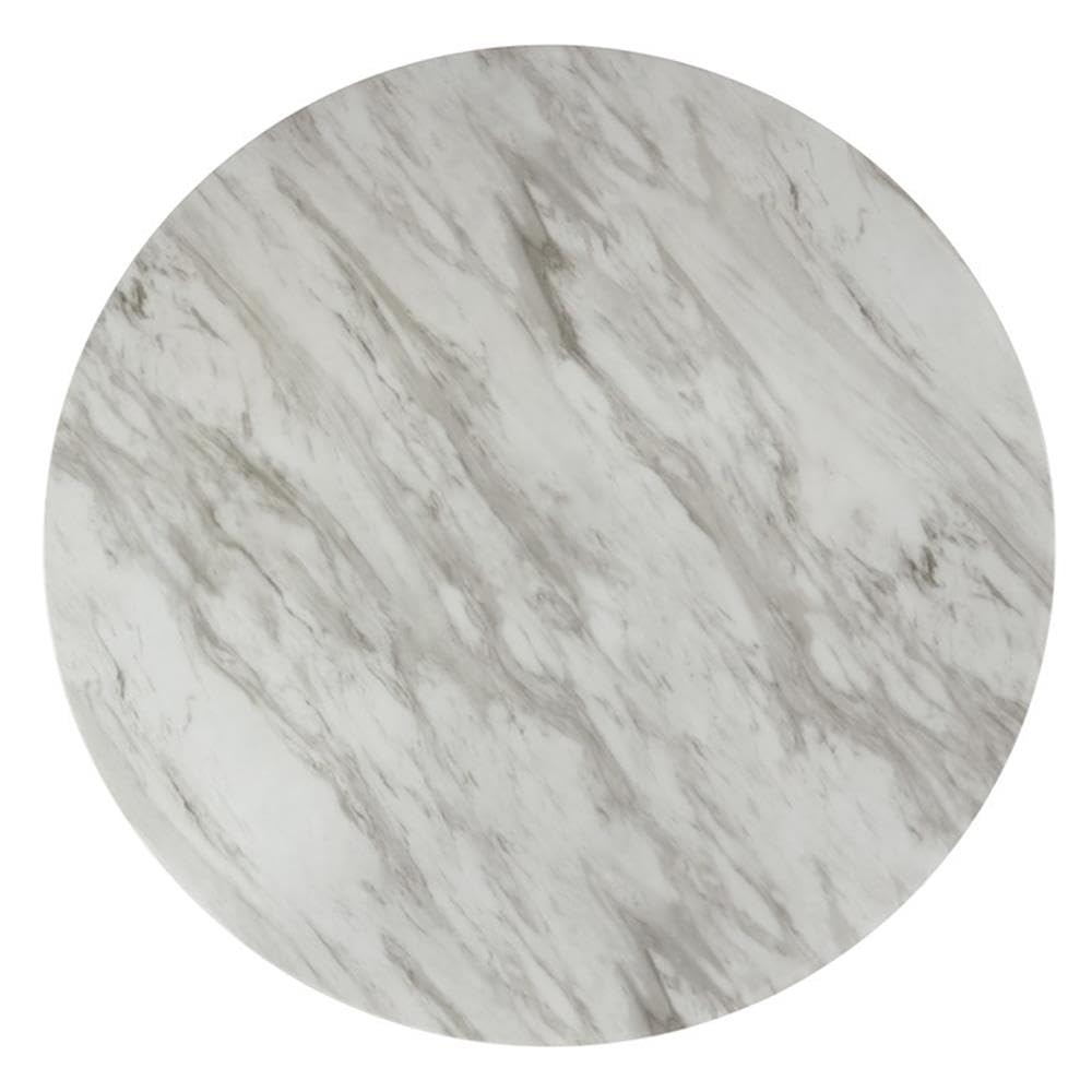 Celeste Faux Marble Round Dining Table 48 Inch - Modern Espresso Finish - Perfect for Small Space Dining Rooms, Kitchen Nooks & Apartment Living