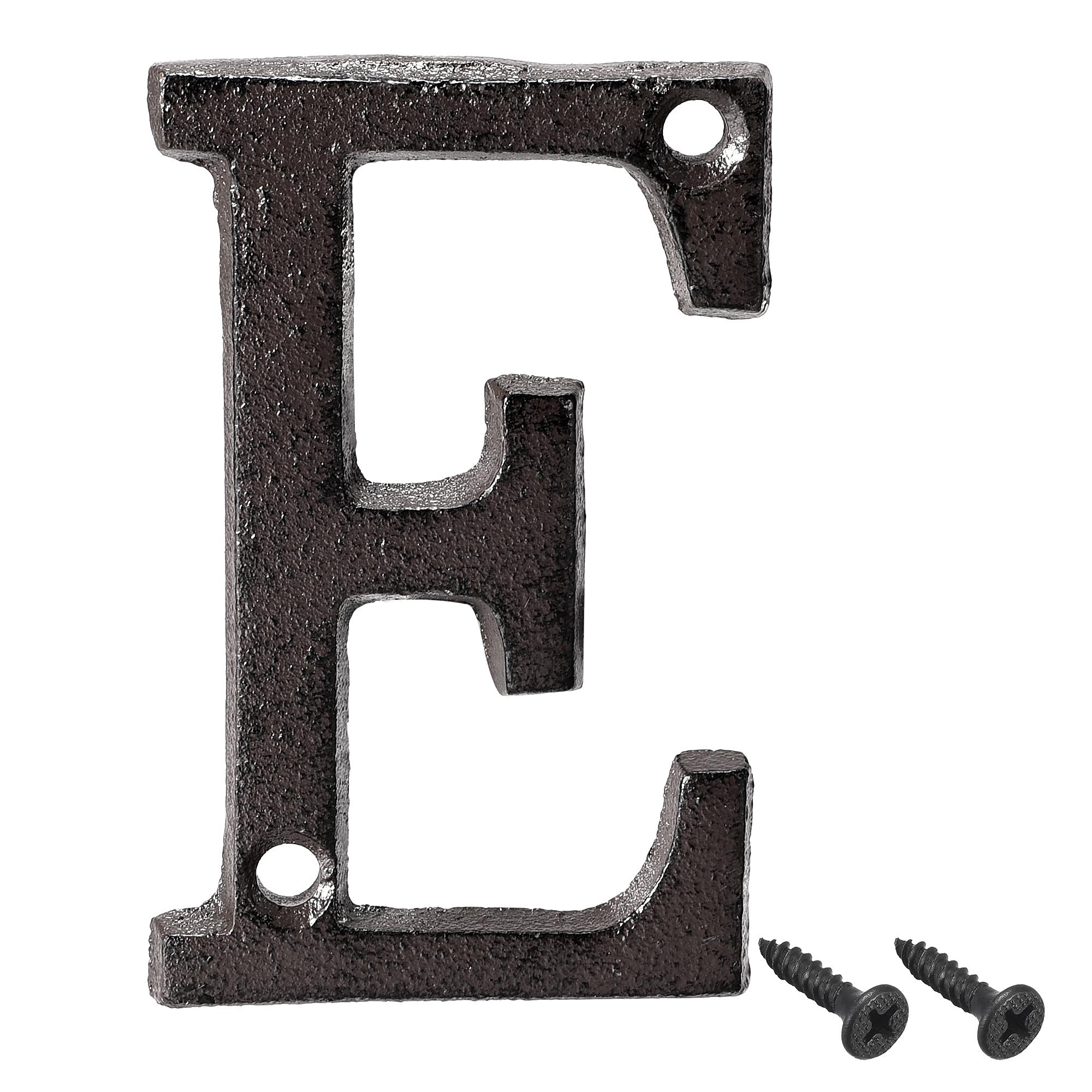 3 Inch Cast Iron Letter E - Rustic Mailbox Address Sign for Home, Hotel, Office & Garden Decor | Durable House Number & Alphabet Letter for Outdoor & Indoor Use