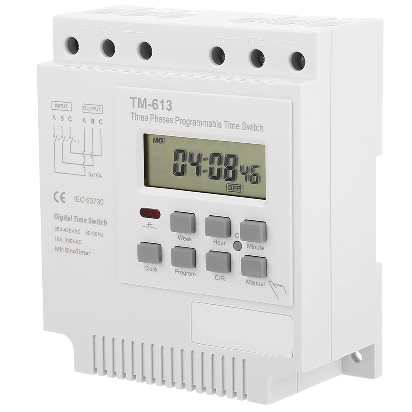 Programmable 3 Phase Timer Switch TM-163 - 380V Smart Digital Weekly Relay for Industrial Automation & Equipment Control | Perfect for HVAC Systems, Motor Control, and Lighting Schedules
