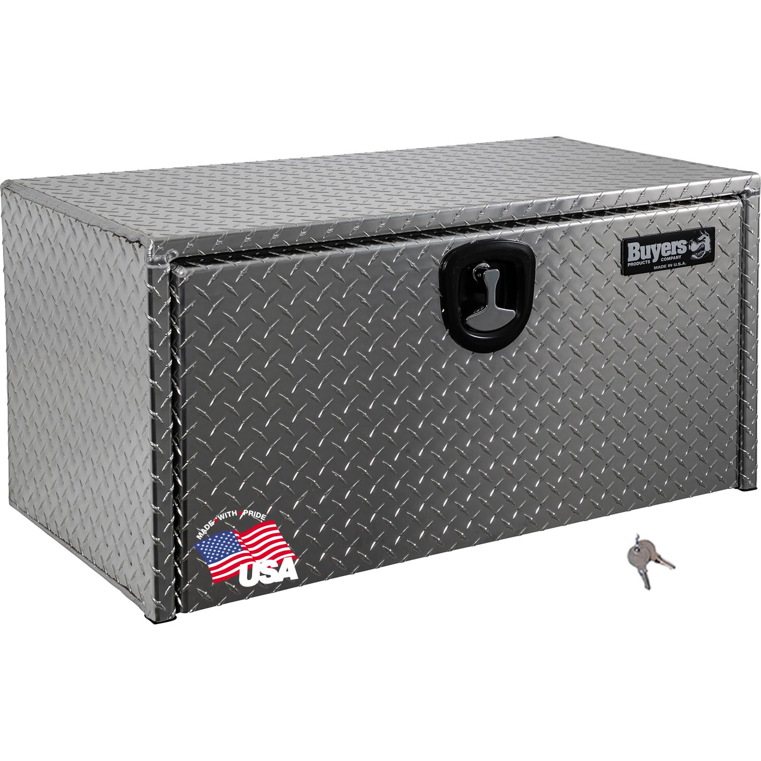 Diamond Tread Aluminum Underbody Truck Tool Box with Compression Latch - 20x20x36 Inch Heavy Duty Storage Box for Pickup Trucks | Made in USA | Perfect for Tools, Equipment & Work Gear Organization | Ideal for Construction, Landscaping & Auto Repair