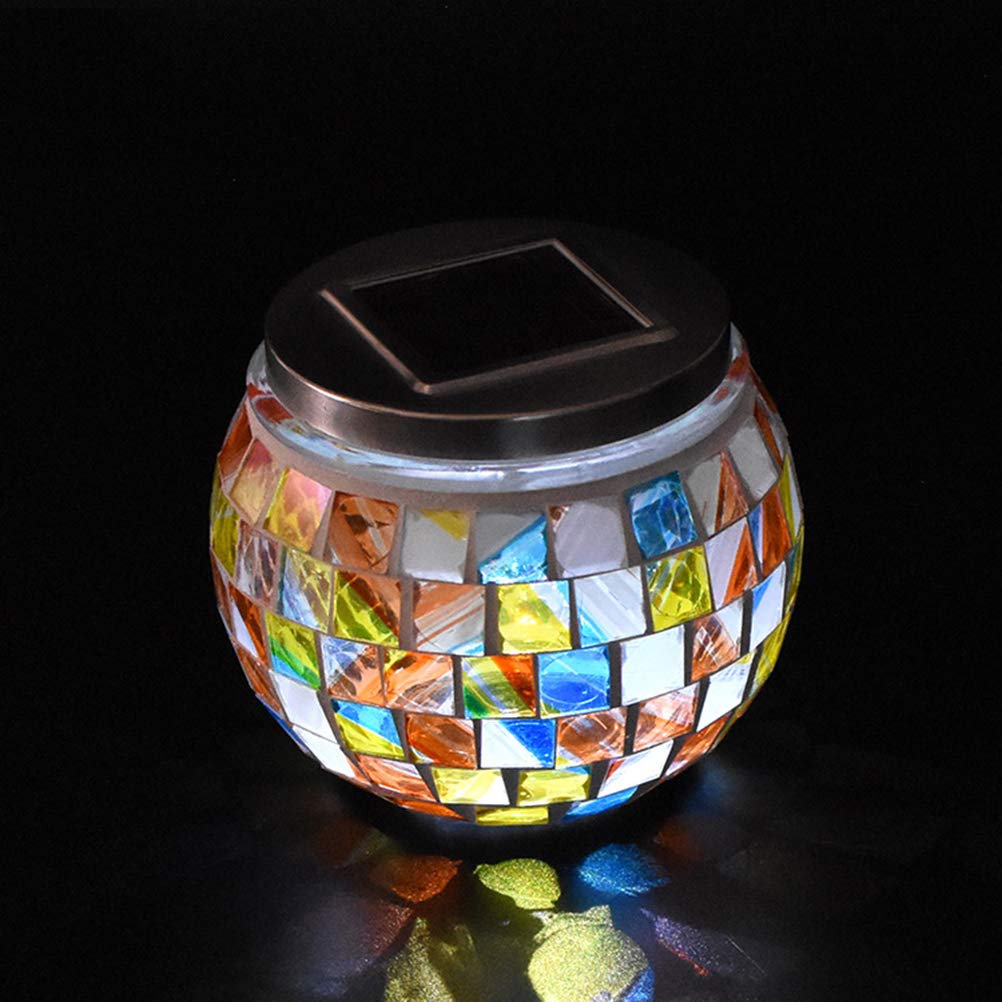 OSALADI 2-Pack Solar Powered Garden Lights with Mosaic Design - Waterproof Outdoor Decorative Lighting for Patio, Yard, Pathway & Party Decorations | Perfect for Evening BBQs, Garden Parties & Landscape Lighting