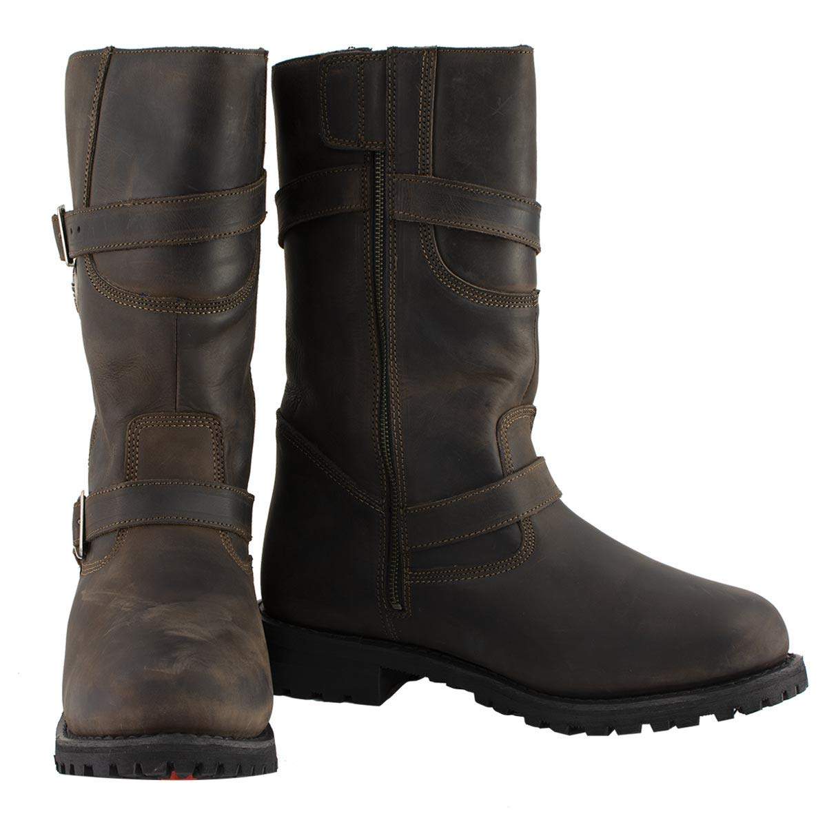 **Milwaukee Leather Men's Classic Distressed Brown Leather Motorcycle Engineer Boots MBM9063-15 – Durable Riding Boots for Bikers, Cruisers & Motorcycle Enthusiasts**