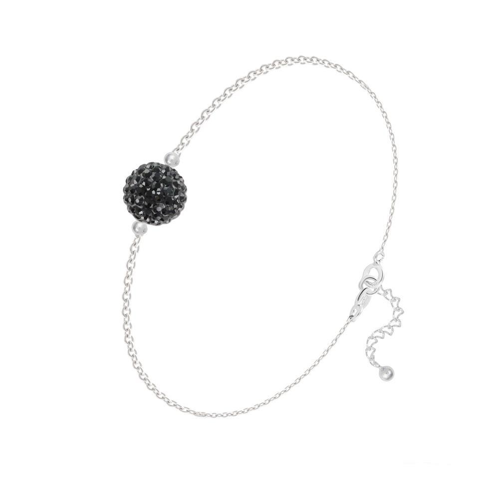 Black Crystal Studded Bracelet for Women - Elegant Rhinestone Fashion Jewelry Gift for Party, Wedding & Evening Occasions