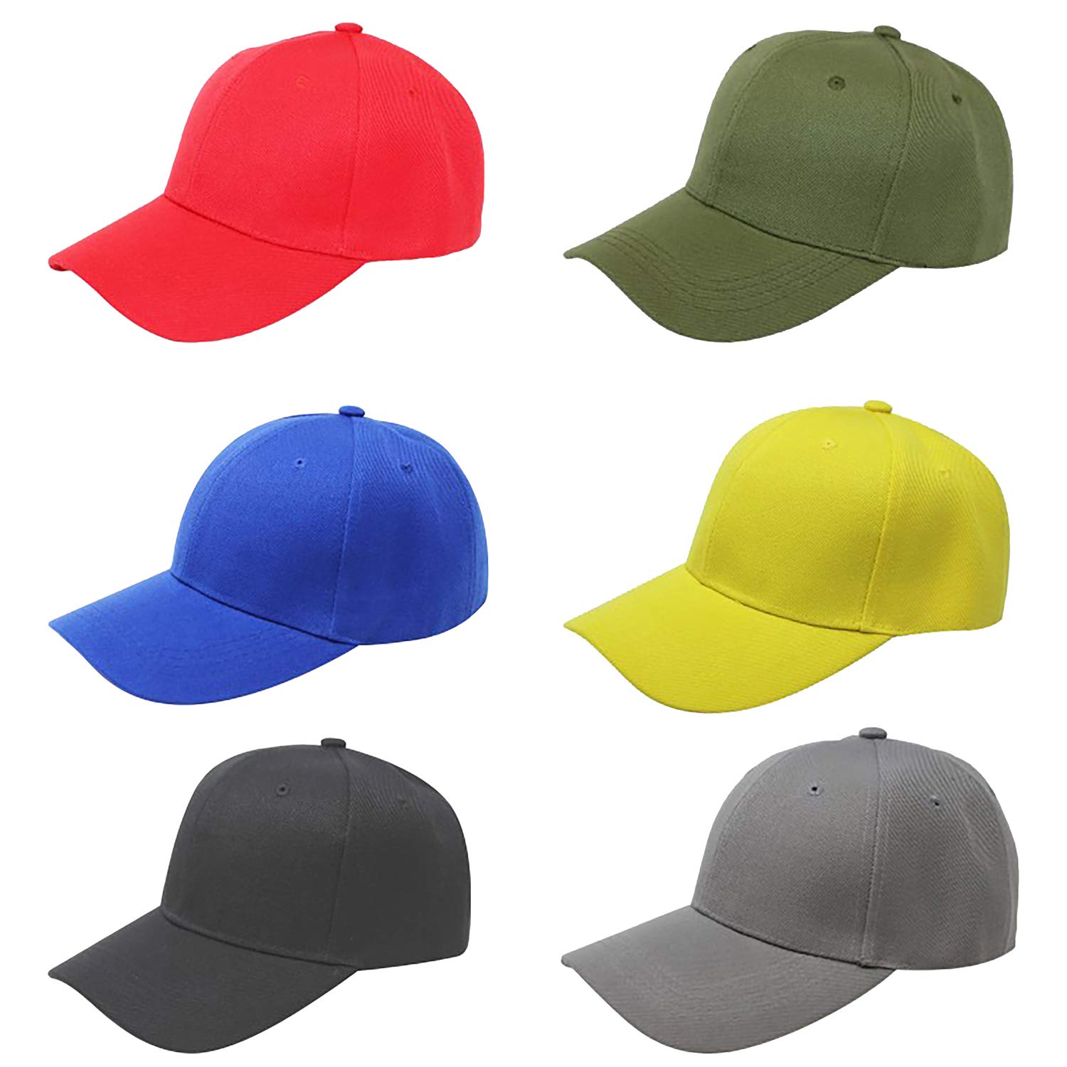 15 Pack Bulk Plain Baseball Caps - Adjustable Snapback Hats for Men & Women - Perfect for Sports, Outdoor Activities, and Casual Wear