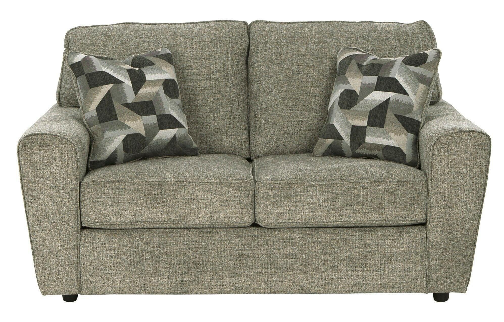 Cascilla Pewter Loveseat 2680535 - Modern 2-Seater Sofa for Living Room, Small Space, Apartment & Office - Comfortable Upholstered Couch with Sturdy Metal Legs