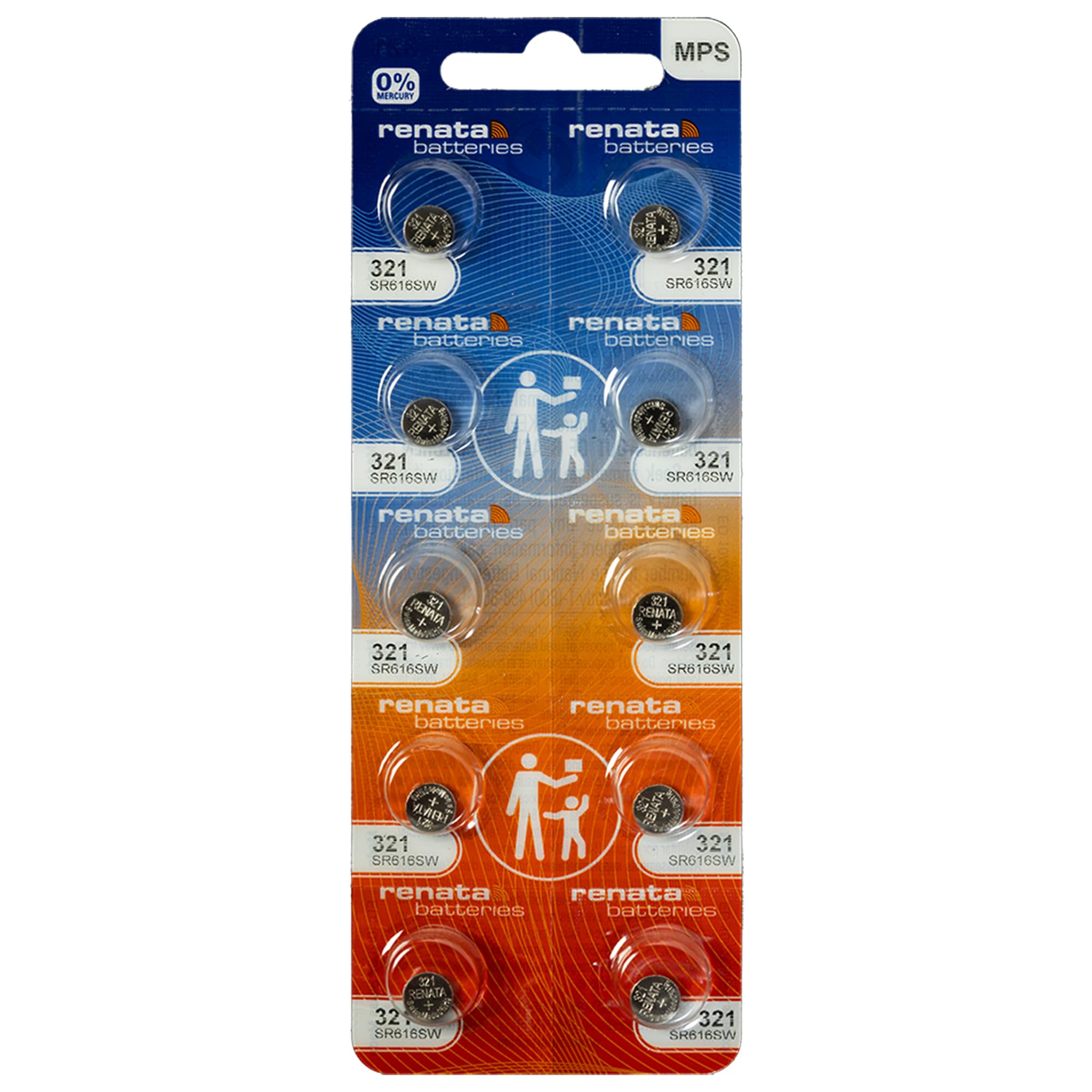 Renata 321 SR616SW Silver Oxide Watch Batteries - 1.55V Long-Lasting Power (10-Pack) for Watches, Calculators & Small Electronics | Perfect Replacement for Timex, Casio & More
