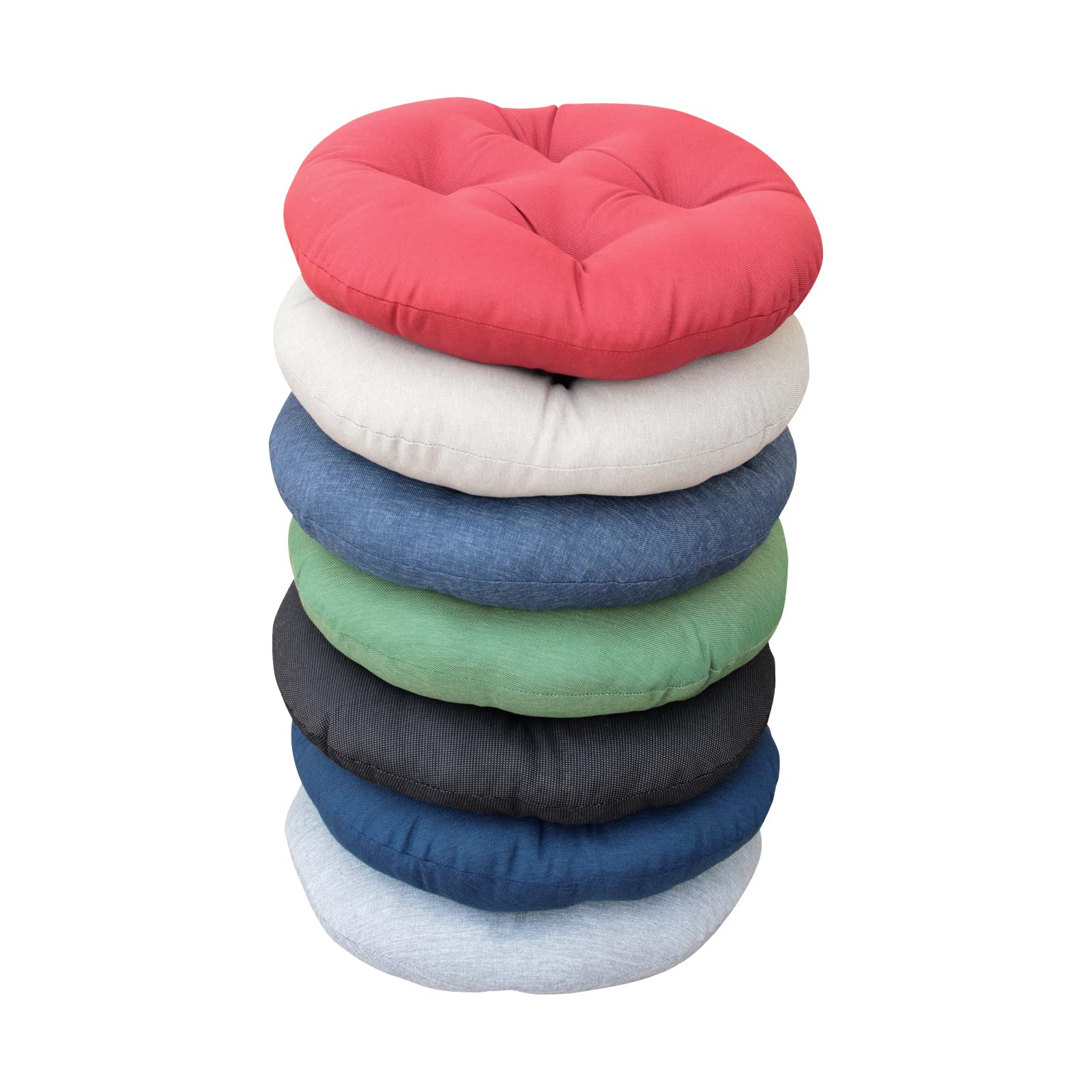 Outdoor Round Bistro Chair Cushions - 18 Inch Waterproof Seat Cushions with Adjustable Ties for Patio, Garden & Dining Chairs - Set of 2 Black Cushions for Comfortable Outdoor Seating