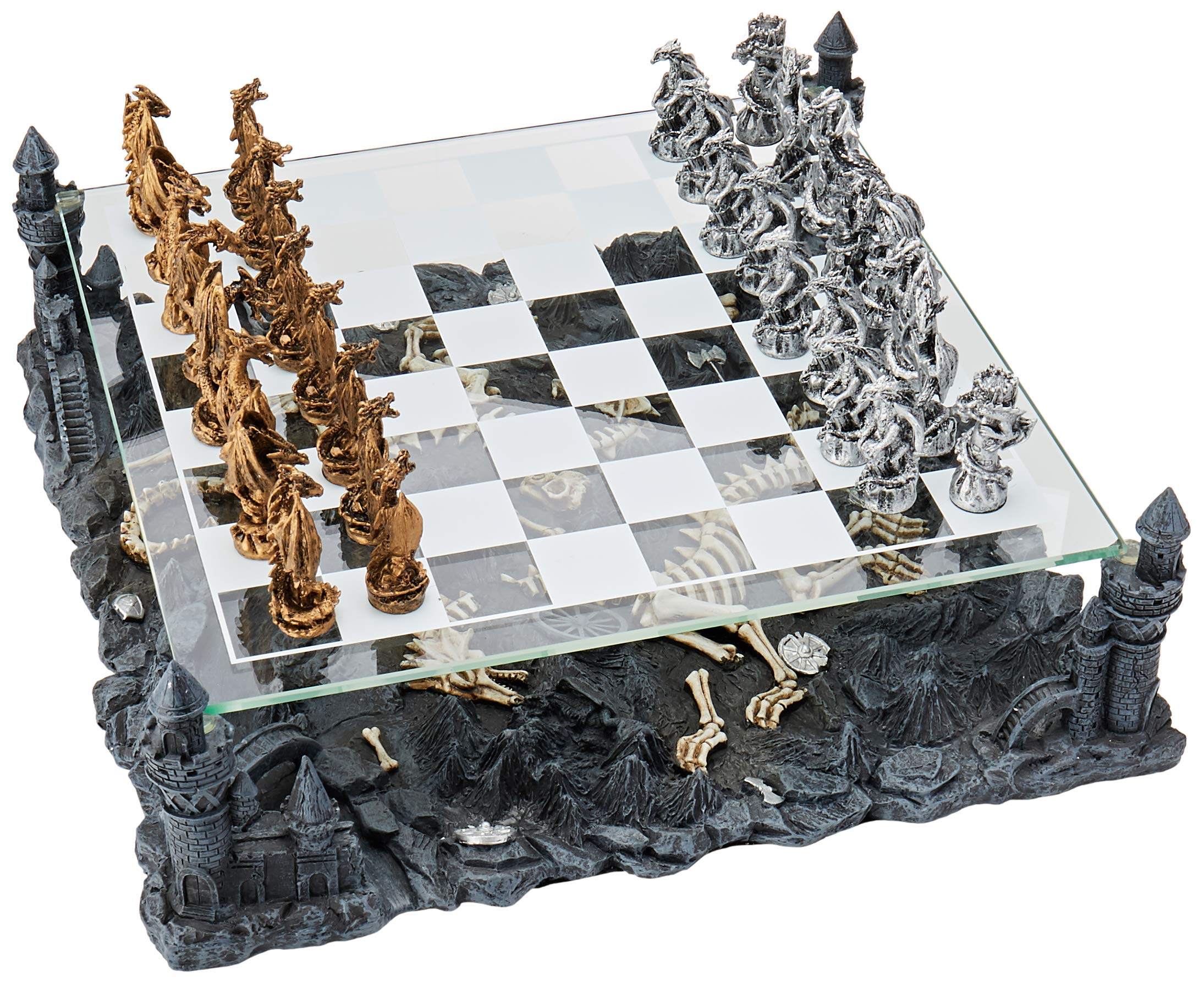 Premium Dragon-Themed Chess Set - Handcrafted Wooden Chess Board with Intricate Dragon Pieces - Perfect for Collectors & Game Nights
