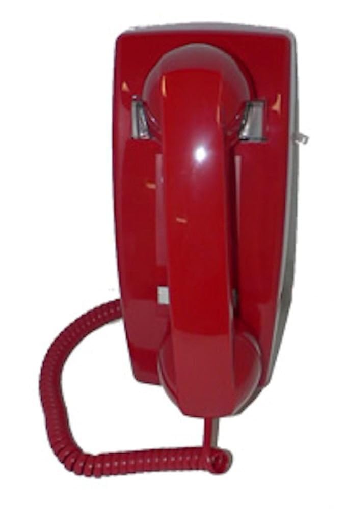 Industrial Hotline Auto Dialer Wall Telephone (No Dialpad) - Red by HQTelecom | Emergency Communication Device for Factories, Warehouses & Security Rooms