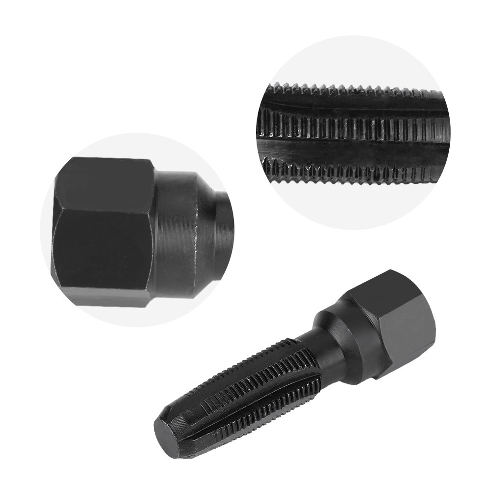 High-Quality Carbon Steel Spark Plug Rethread Kit - 14mm Thread Insert Repair Tool with 4 Durable Spark Plug Inserts | Perfect for Automotive, Motorcycle & Small Engine Maintenance
