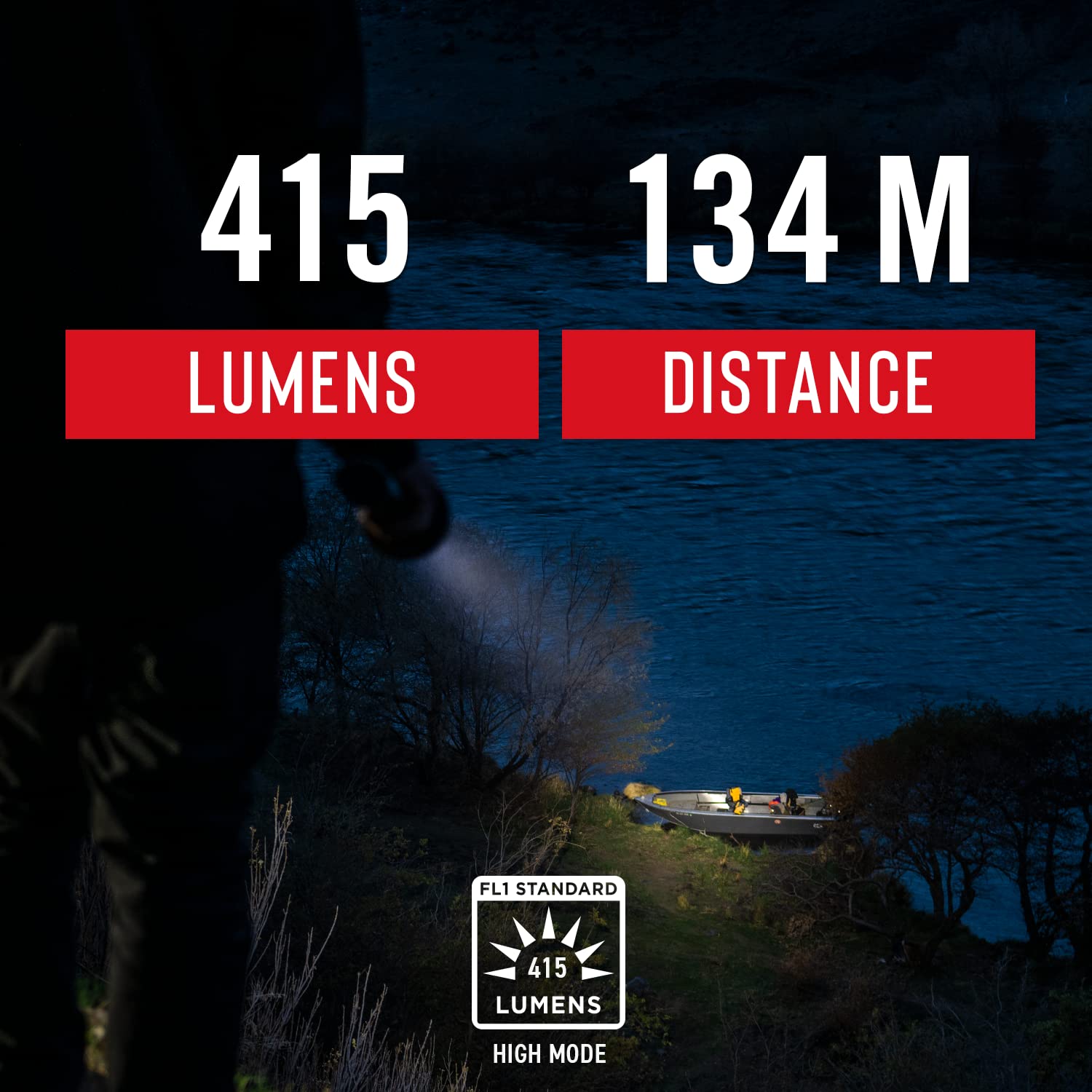 Coast® G26 415 Lumen Bulls-Eye™ Spot Beam LED Flashlight with Batteries Included - Black | High-Power Tactical Flashlight for Camping, Hiking, Emergency & Outdoor Adventures