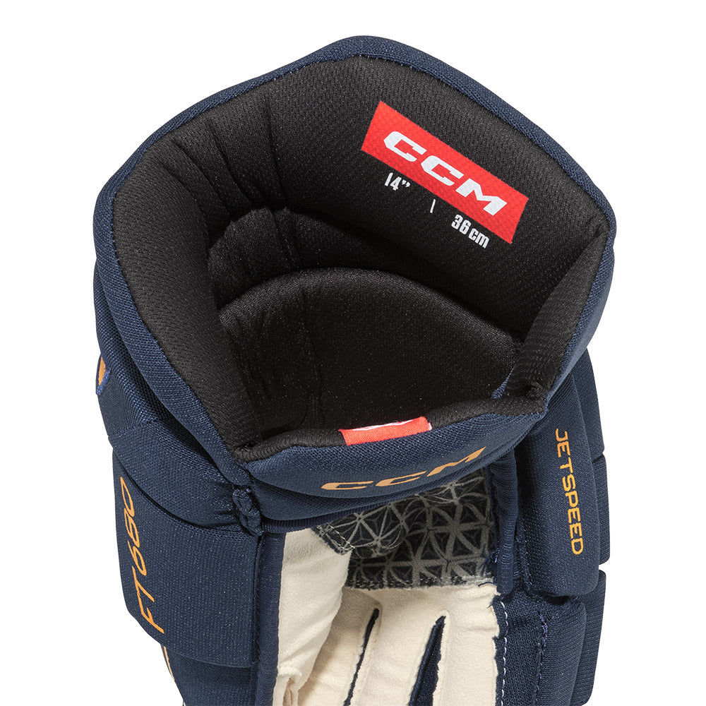 CCM Jetspeed FT680 Junior Ice Hockey Gloves - Youth Protective Gear for Ice Skating & Hockey Practice - Perfect for Games, Training & Winter Sports