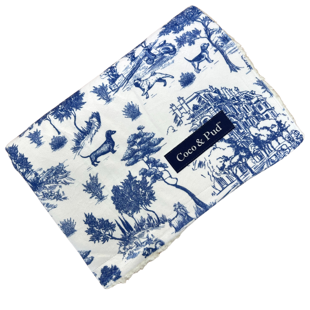 Luxury Navy Blue Dog Blanket - Soft & Cozy Pet Blanket for Small, Medium & Large Dogs - Perfect for Beds, Couches & Travel Use