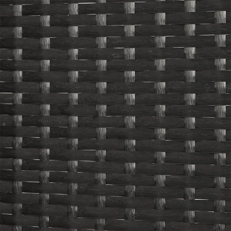 3-Panel Black Resin Wicker Patio Privacy Screen - Weather-Resistant Outdoor Room Divider for Deck, Garden & Pool Area Privacy Protection