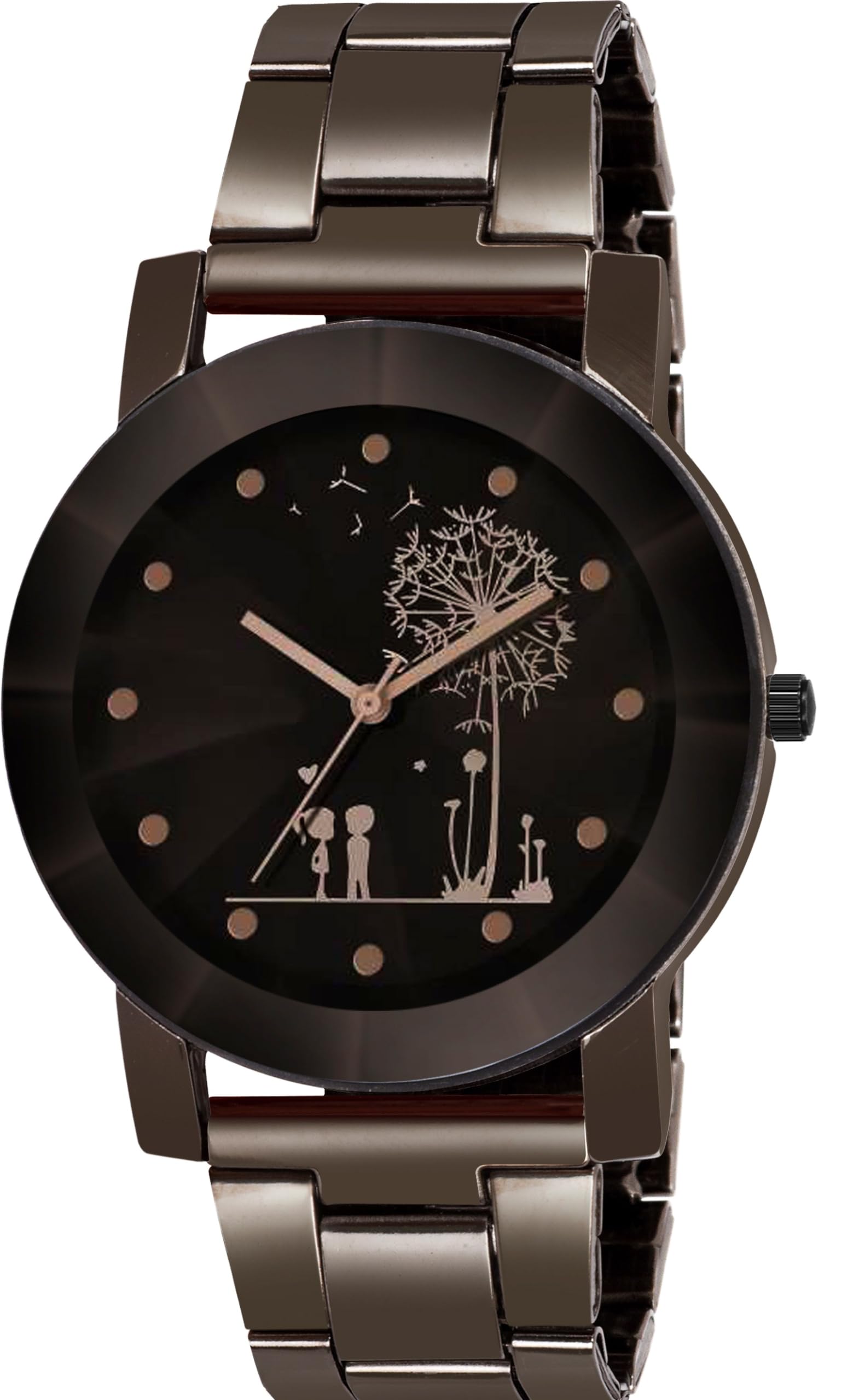 Stylish Black Dial Stainless Steel Couple Watches for Men and Women - Perfect for Anniversaries, Weddings & Romantic Gifts