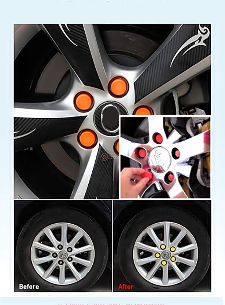 Durable Silicone Wheel Nut Bolt Cover Lug Nut Caps (Orange, 19mm) - Protect & Customize Car Rims for Trucks, SUVs & Off-Road Vehicles