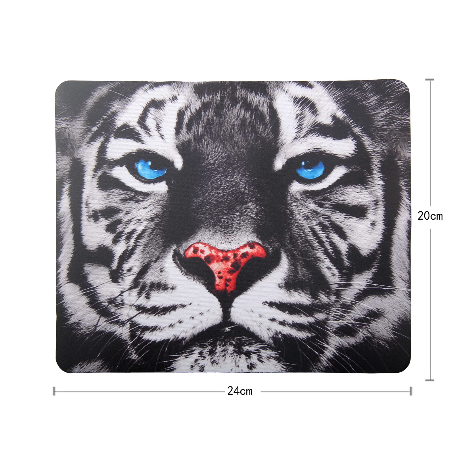 Premium Gaming Mouse Pad - Non-Slip Rubber Base with Tiger Face Design, 9.5