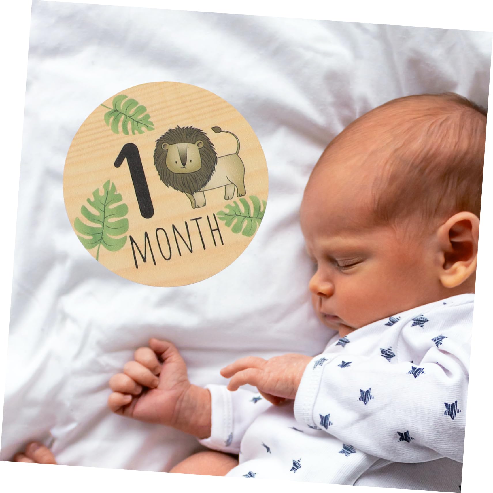 FAVOMOTO Wooden Baby Milestone Cards - Monthly Photo Props for Newborns, First Birthday, Nursery Decor - Perfect for Baby Shower Gifts & Memory Keepsakes