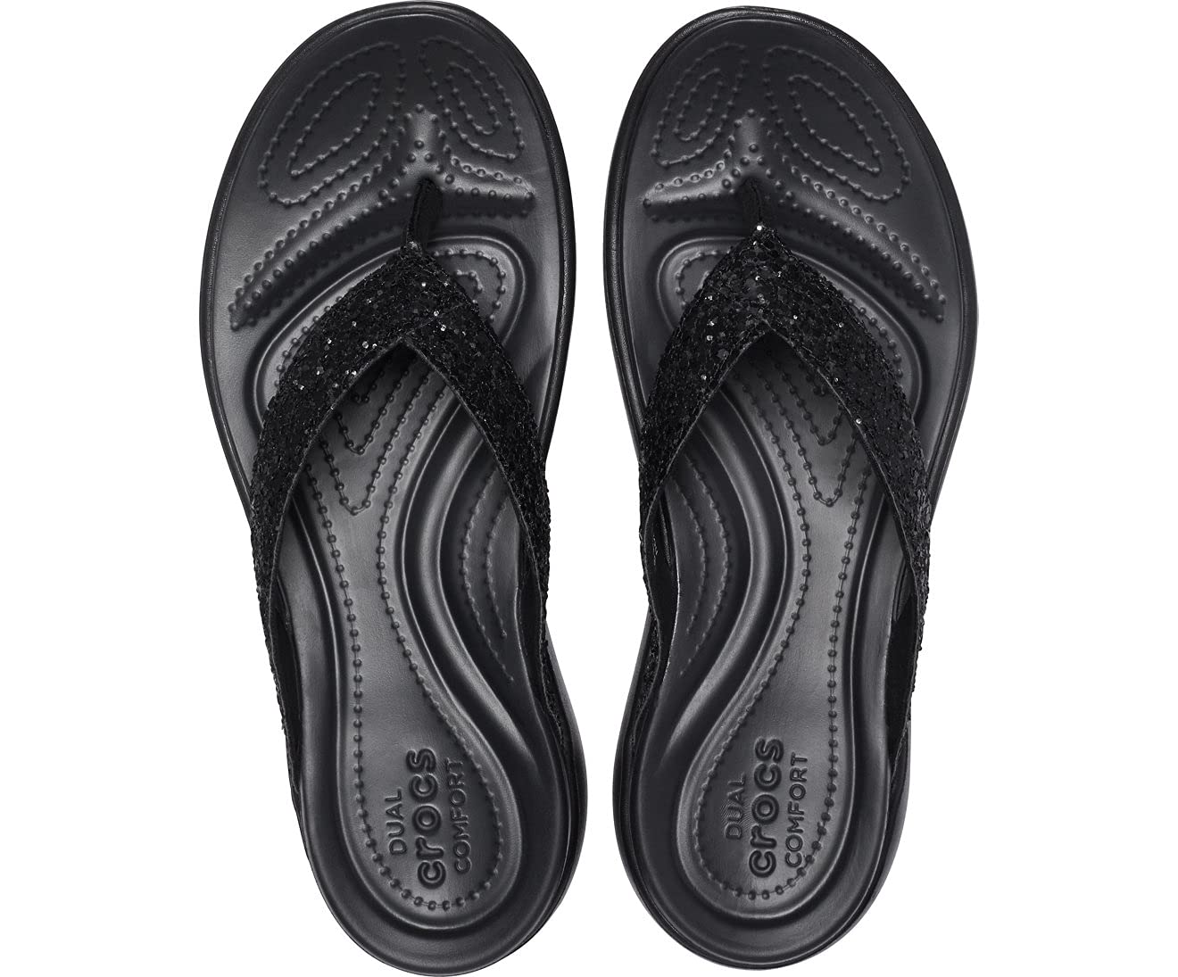 Crocs Women's Capri V Glitter Flip Flops - Comfortable & Stylish Sandals for Beach, Pool, and Summer Outfits