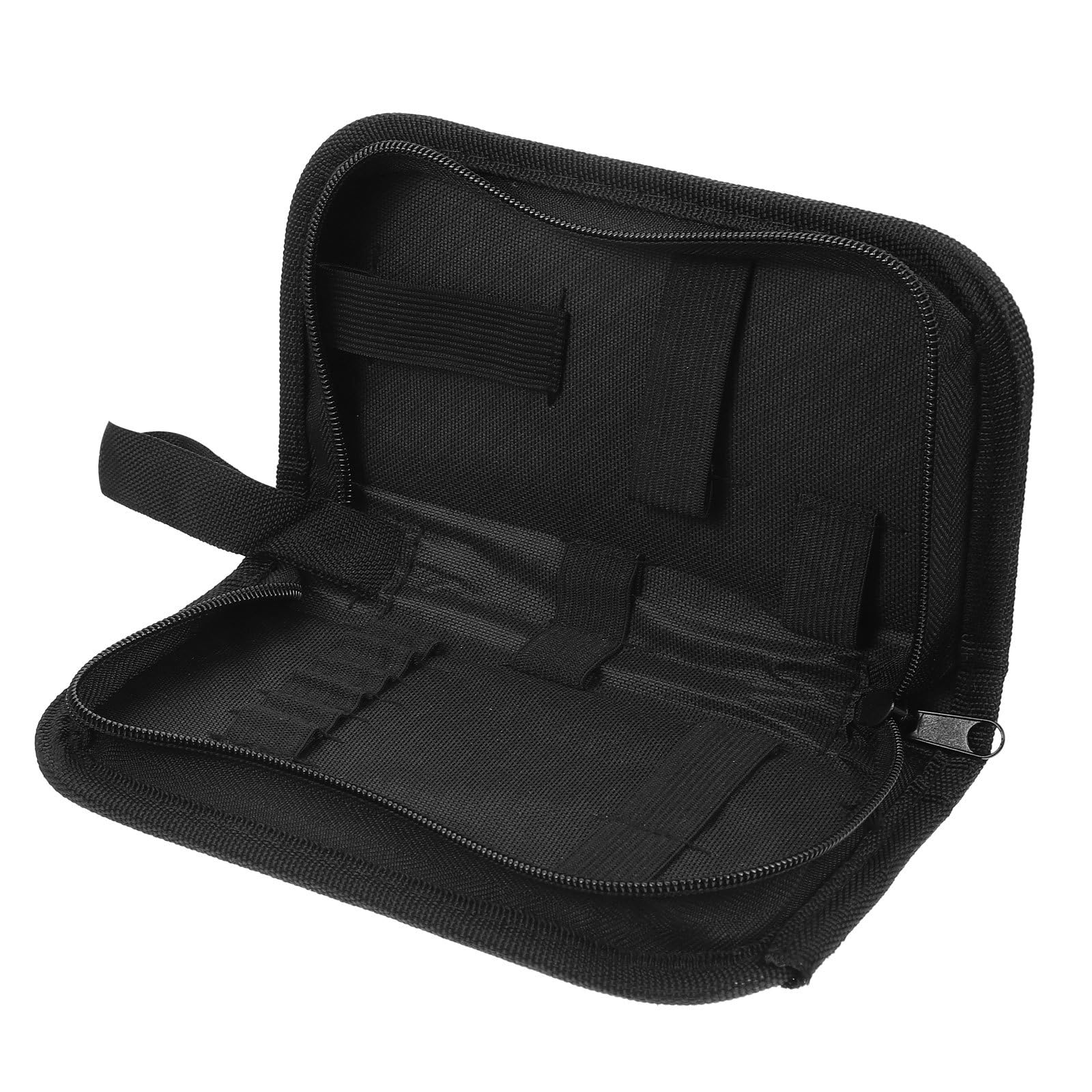 Foldable Guitar Accessory Organizer Bag - Black Storage Case for Picks, Strap, Capo & Strings | Easy Access Pockets | Perfect for Travel, Practice & Gig Storage