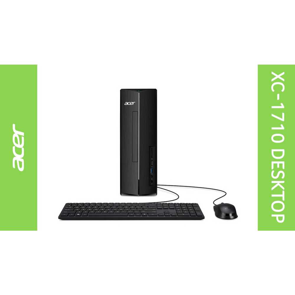Acer XC 1710 Desktop Computer with Intel Core i3, 8GB RAM, 256GB SSD & 23.8 Inch Full HD Monitor - Perfect for Home Office, Online Learning & Business Workstations