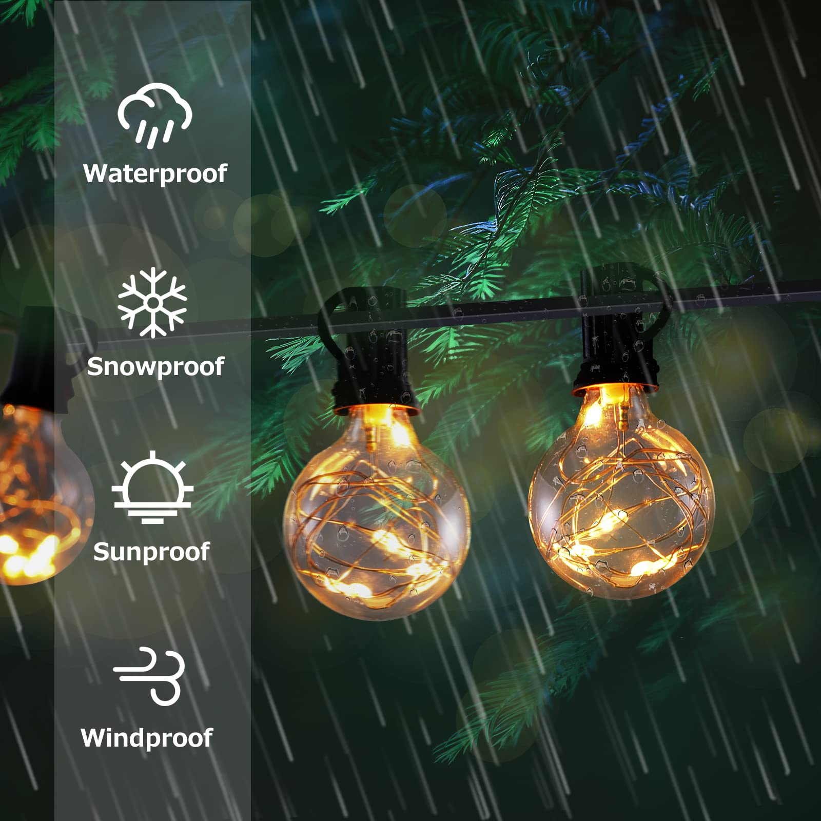 Easter LED String Lights - 30+3 Waterproof Globe Fairy Lights for Outdoor Patio, Backyard, Front Porch Decor | Party, Wedding, Garden & Holiday Decoration