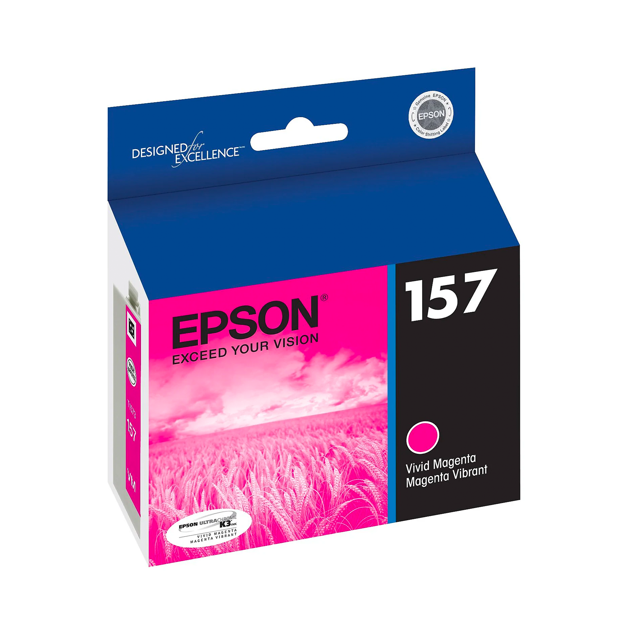 Epson 157 UltraChrome Vivid Magenta Ink Cartridge - Compatible with Stylus R3000 Printer - High-Quality Photo Printing for Professional Photographers & Artists